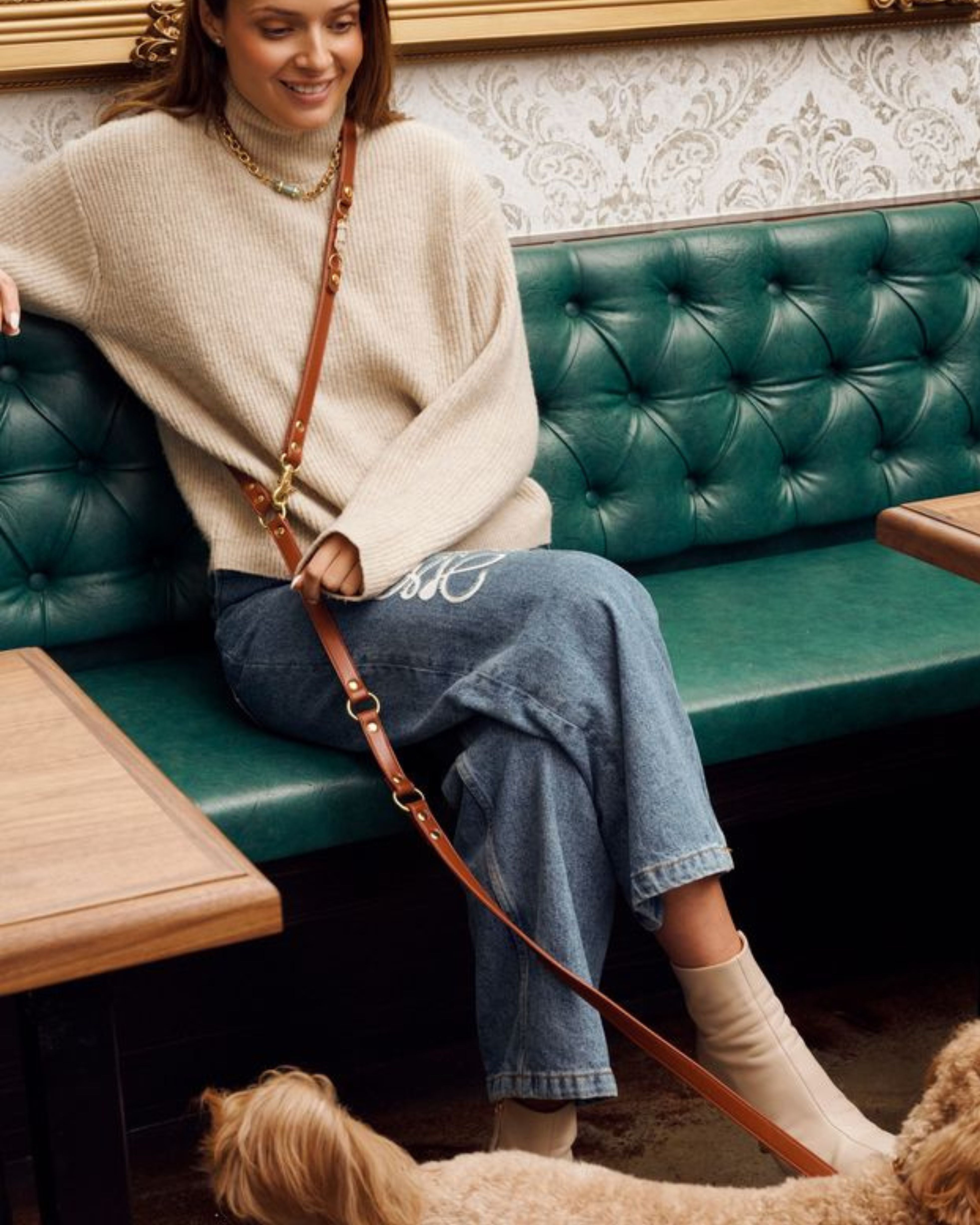 soul dog hands free lead | black | aura animale