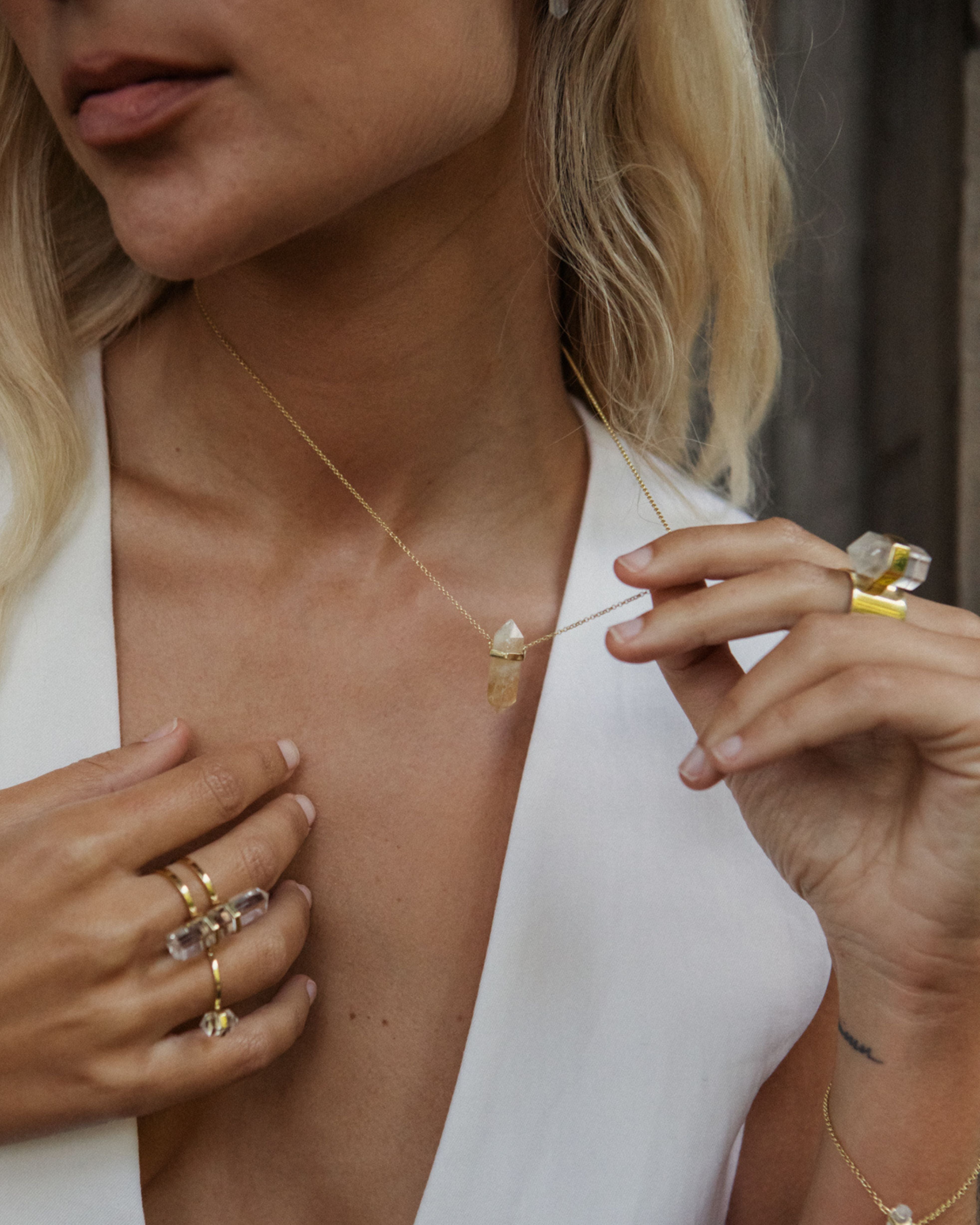 mystic waters crystal necklace | citrine