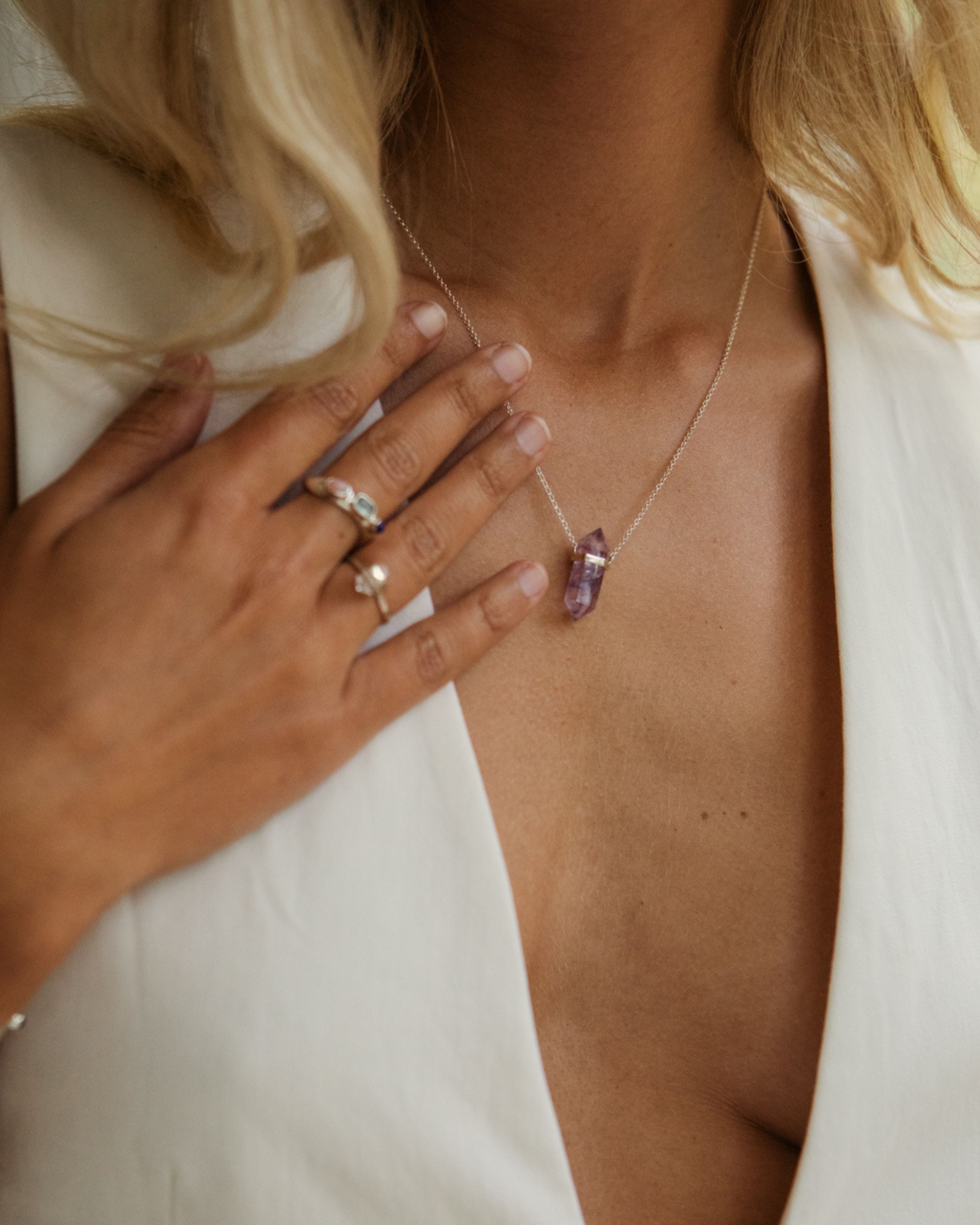 mystic waters crystal necklace | amethyst