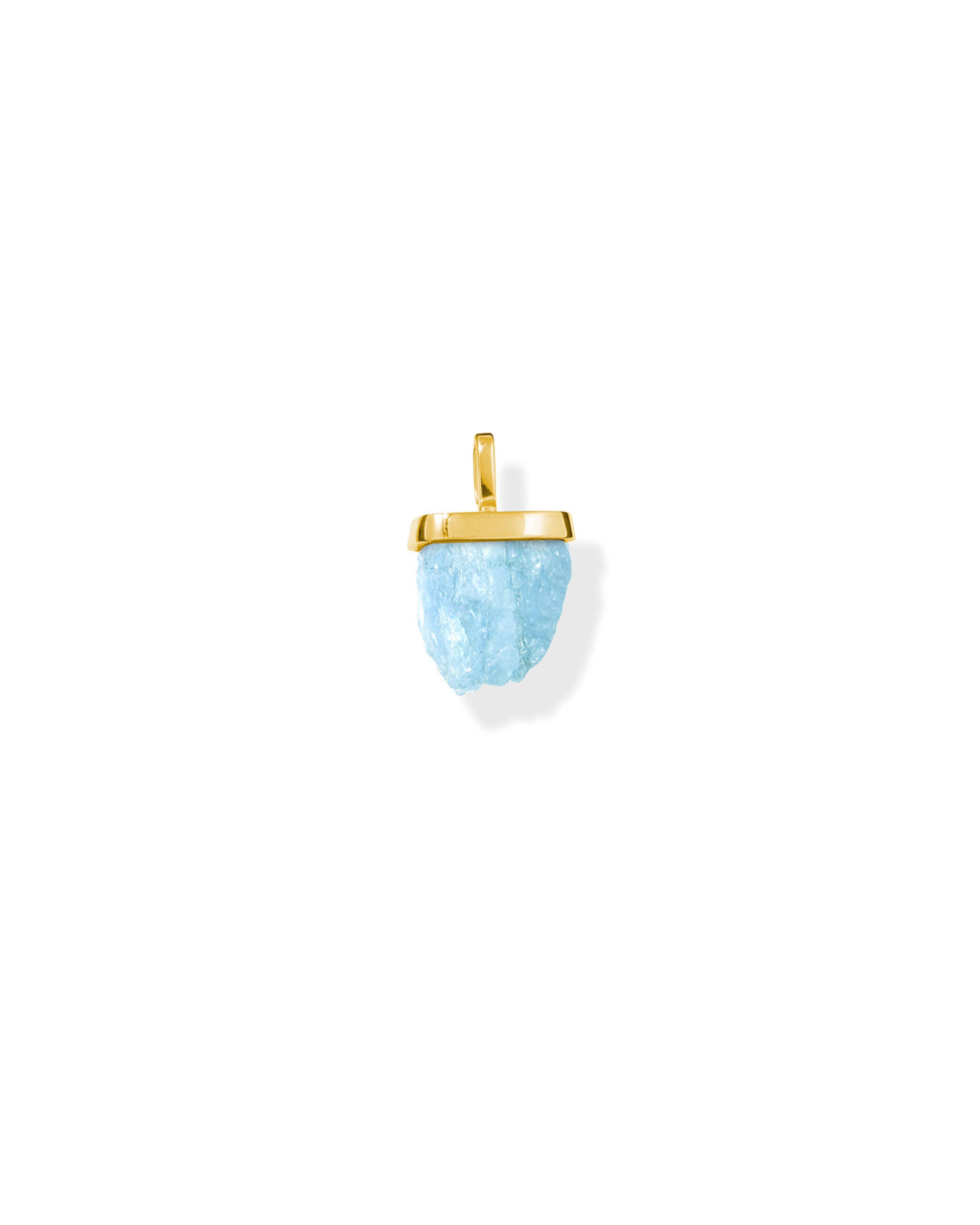 raw crystal necklace charm | aqua marine