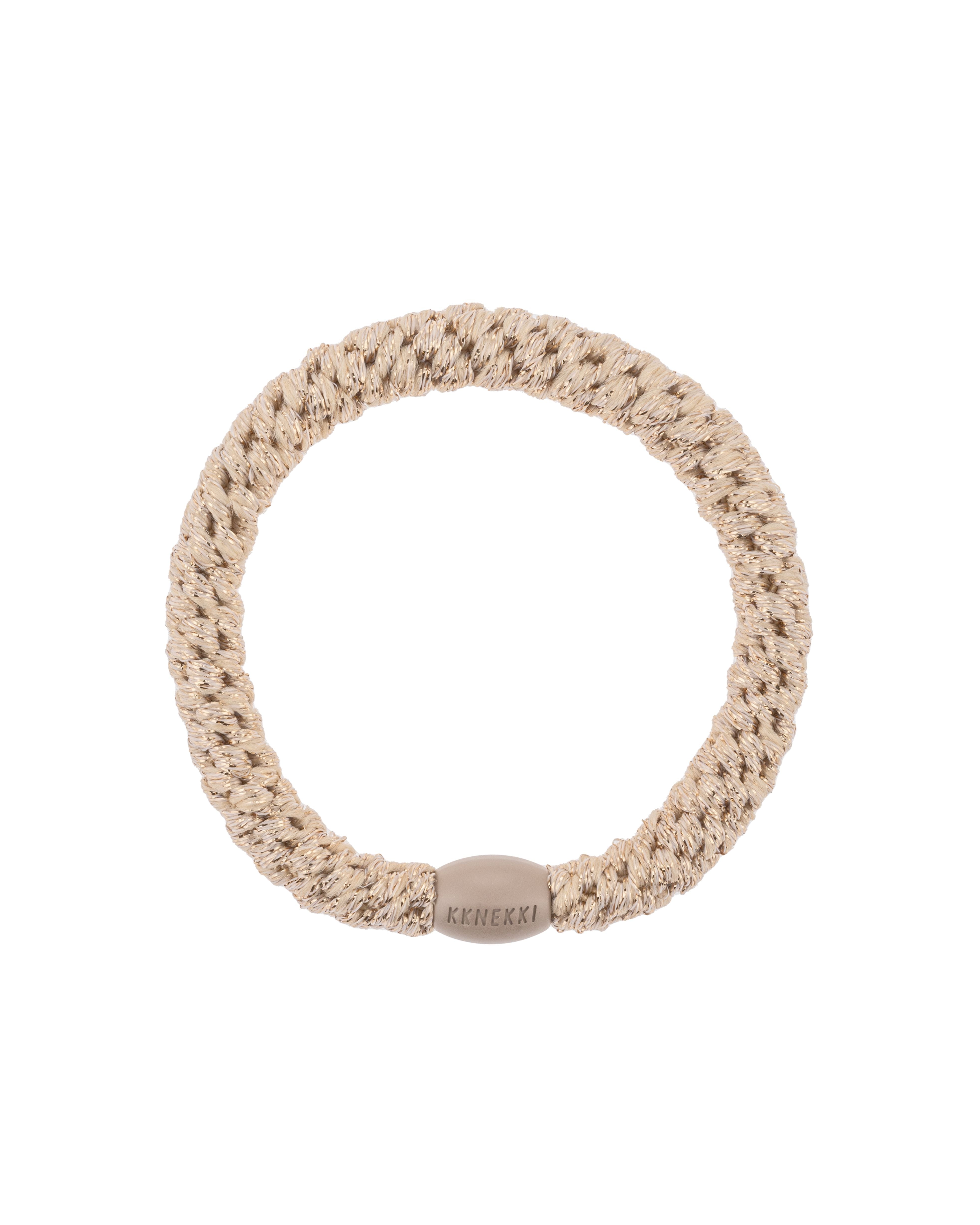 KKNEKKI Hair Elastics Beige Glitter