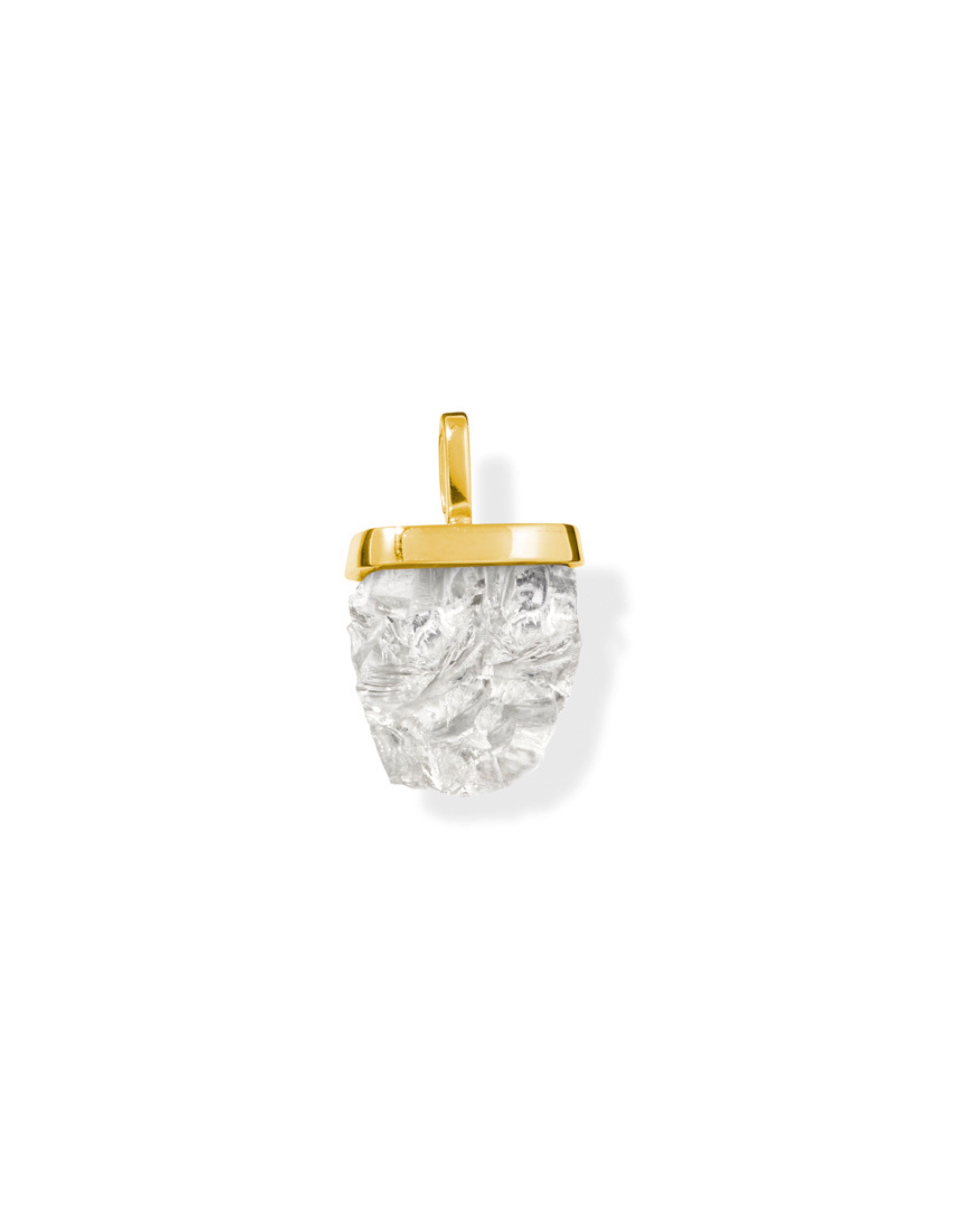 Herkimer Diamond Quartz Necklace Charm 18K Gold Vermeil
