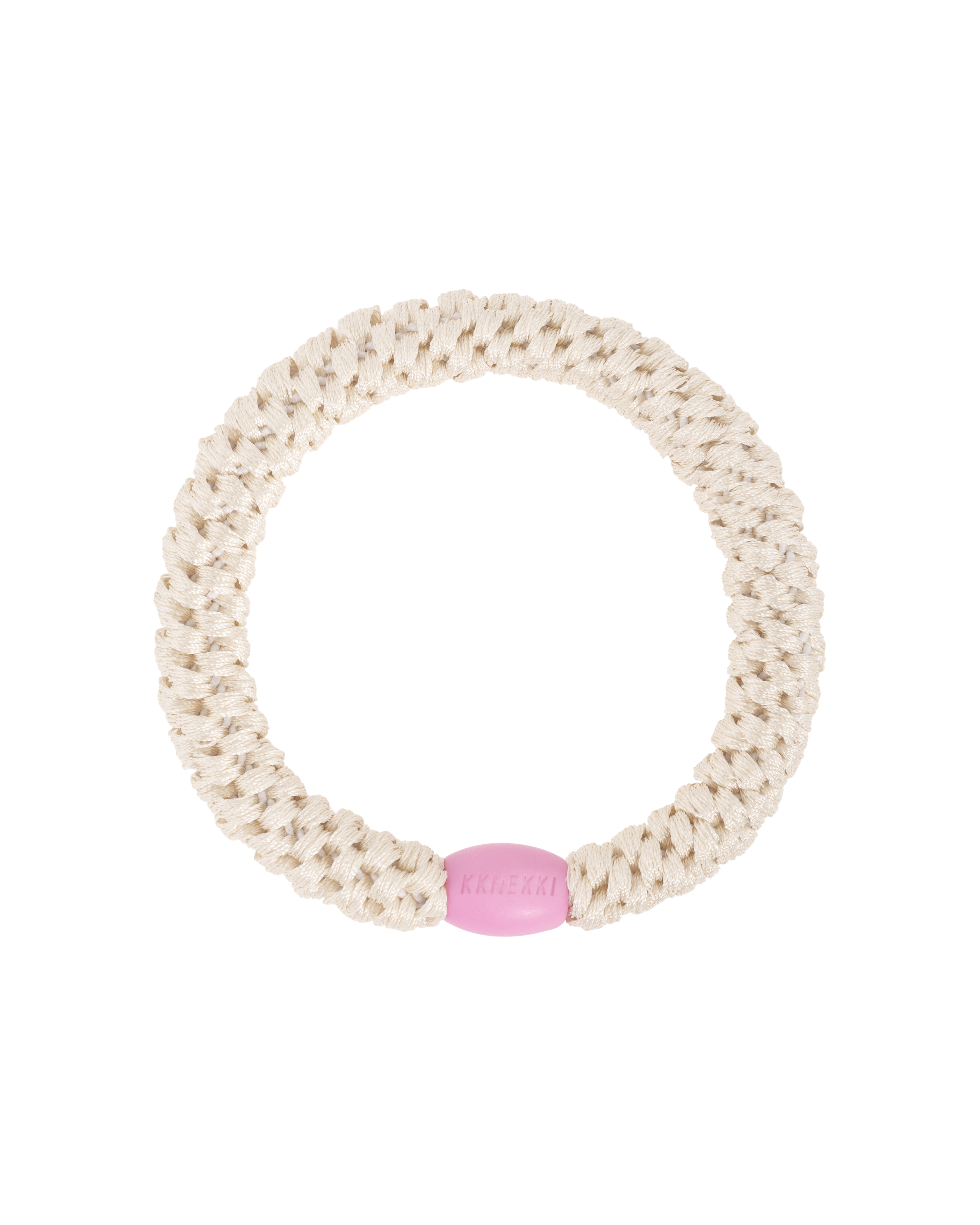 KKNEKKI Hair Elastics Ivory Pink Bead