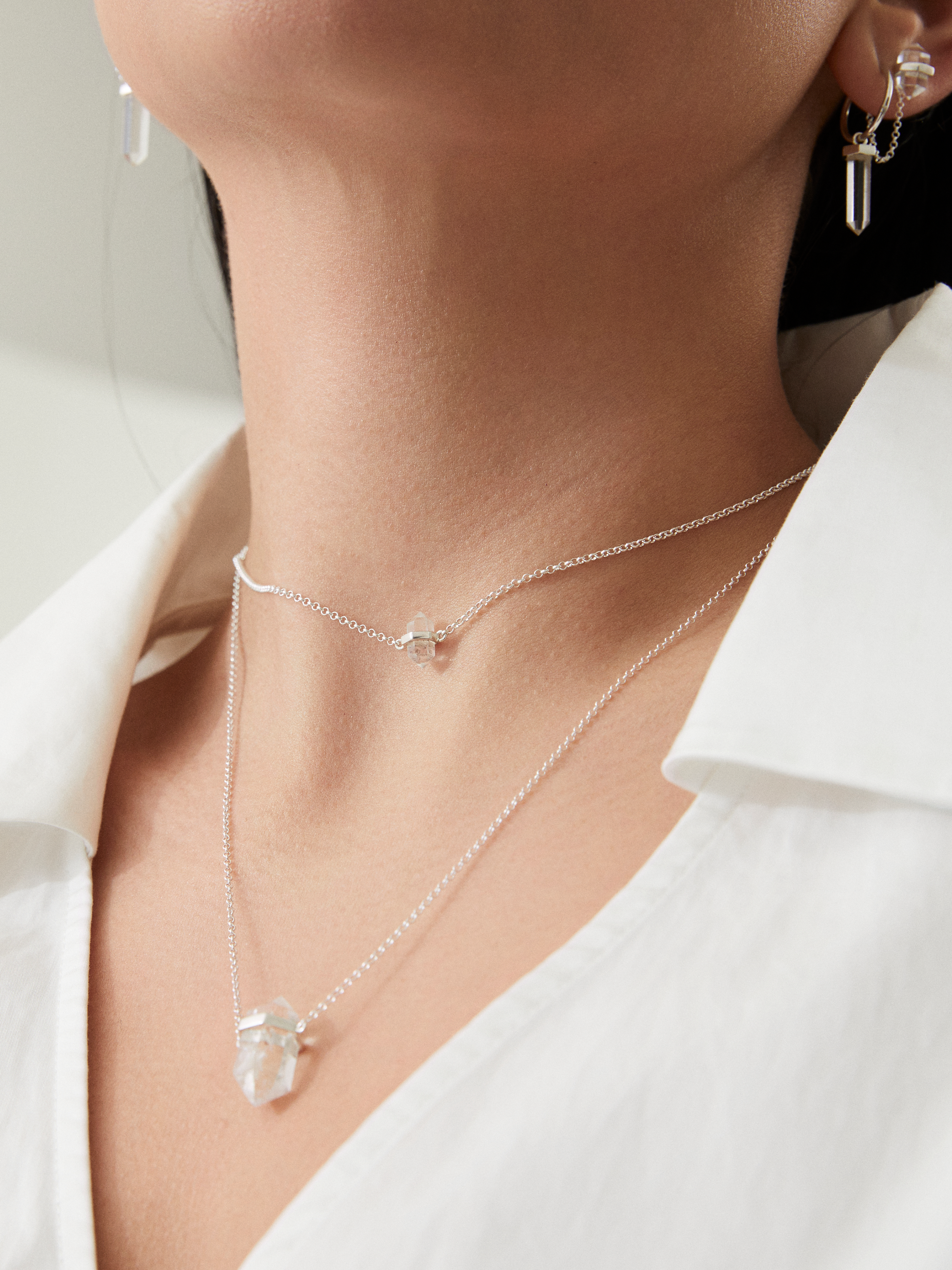 calming quartz choker | clear quartz