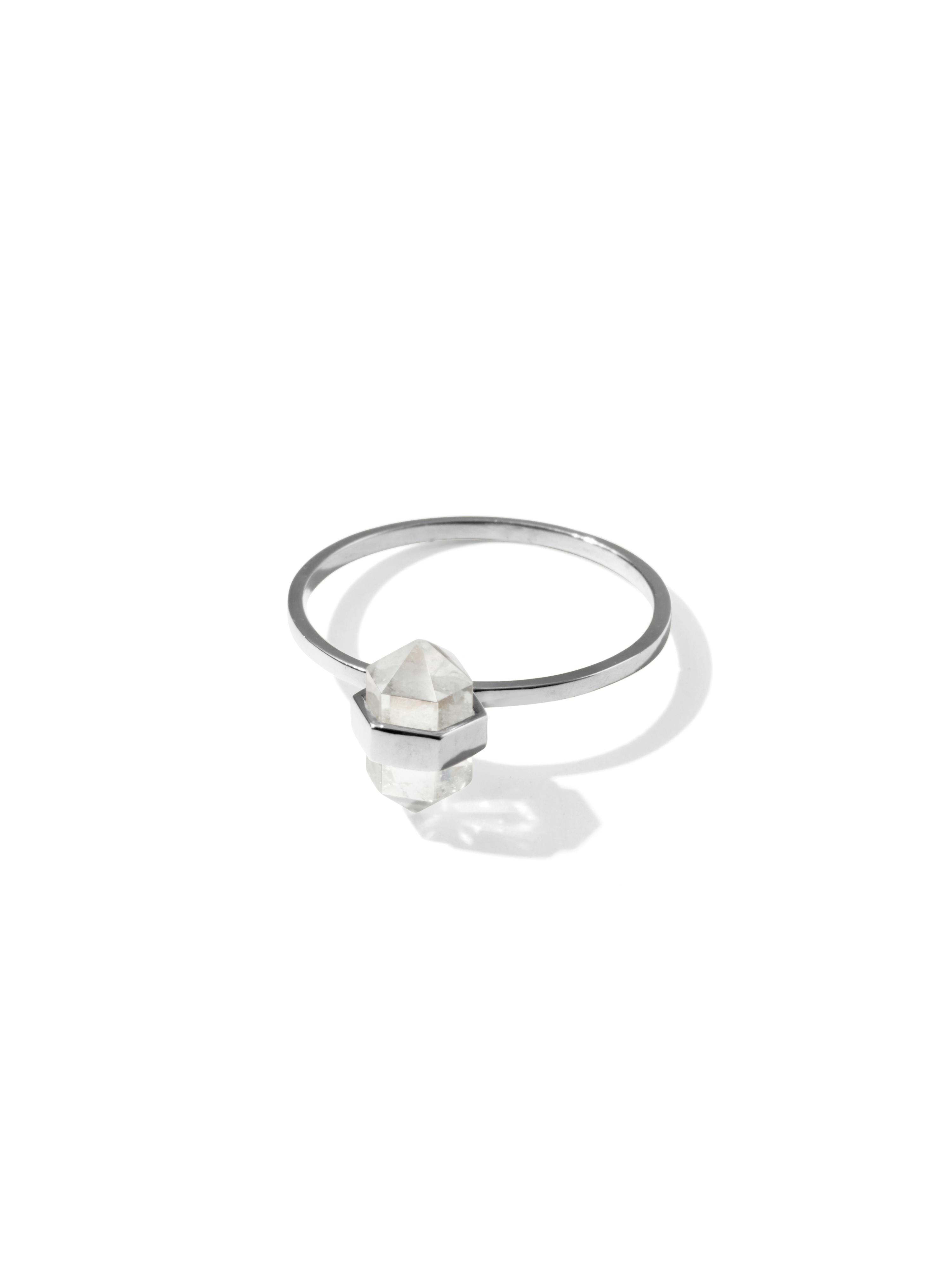 tiny calm crystal ring | clear quartz