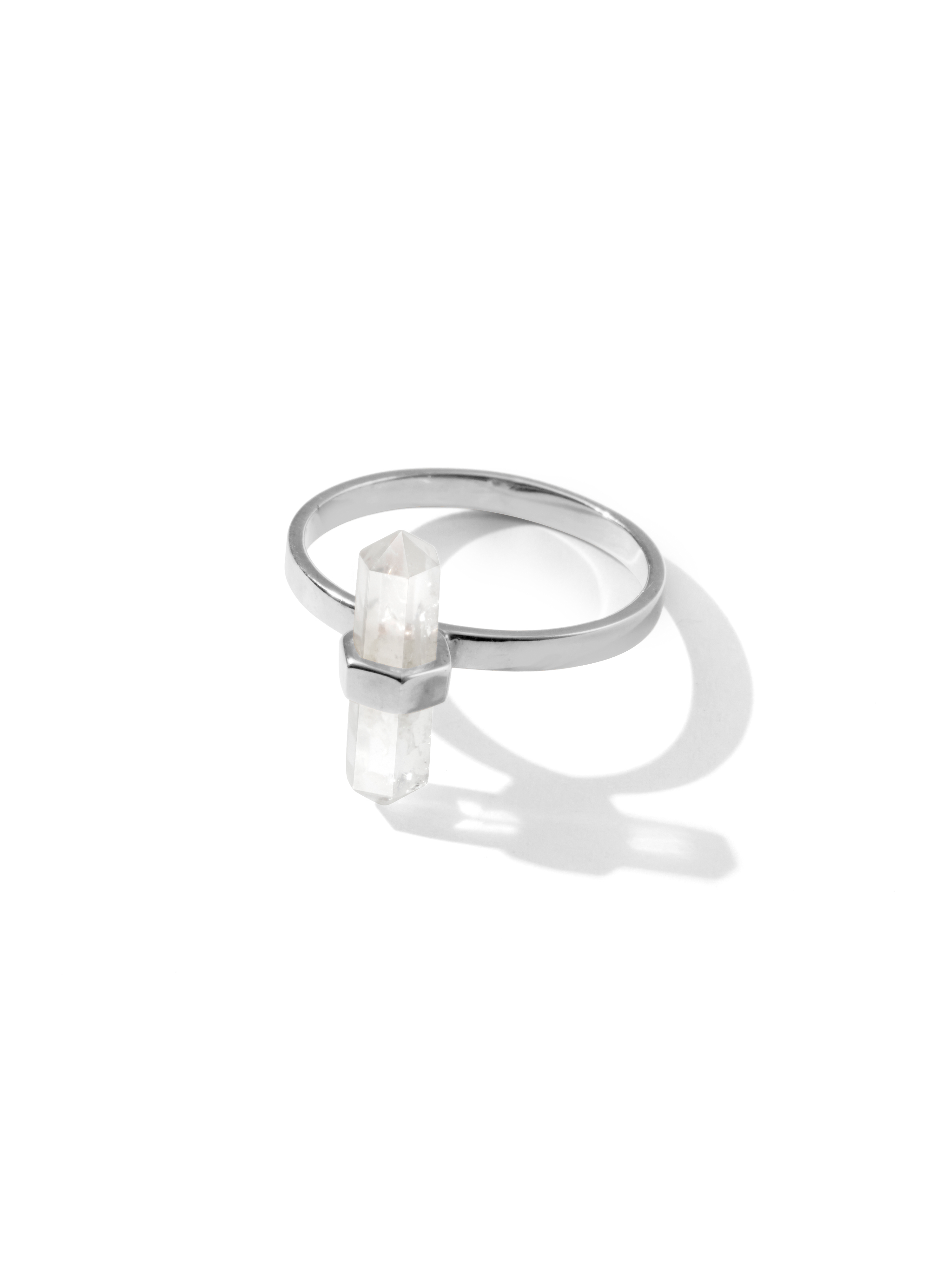 aqua ice ring | clear quartz