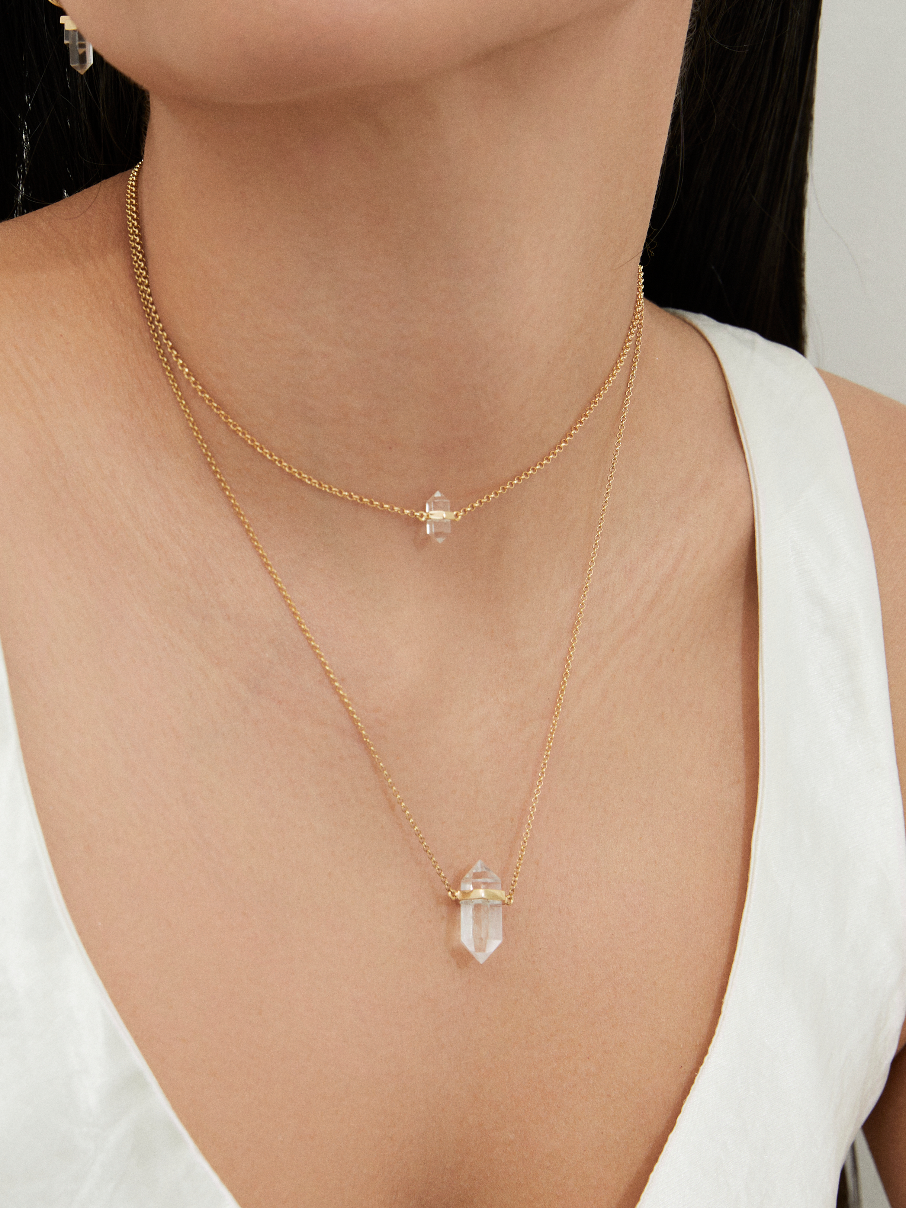 calming quartz choker | clear quartz