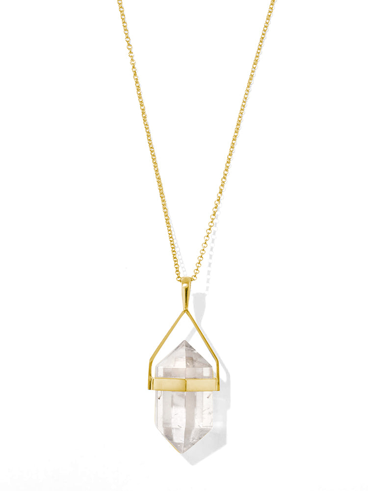mini white aura necklace #5 | clear quartz