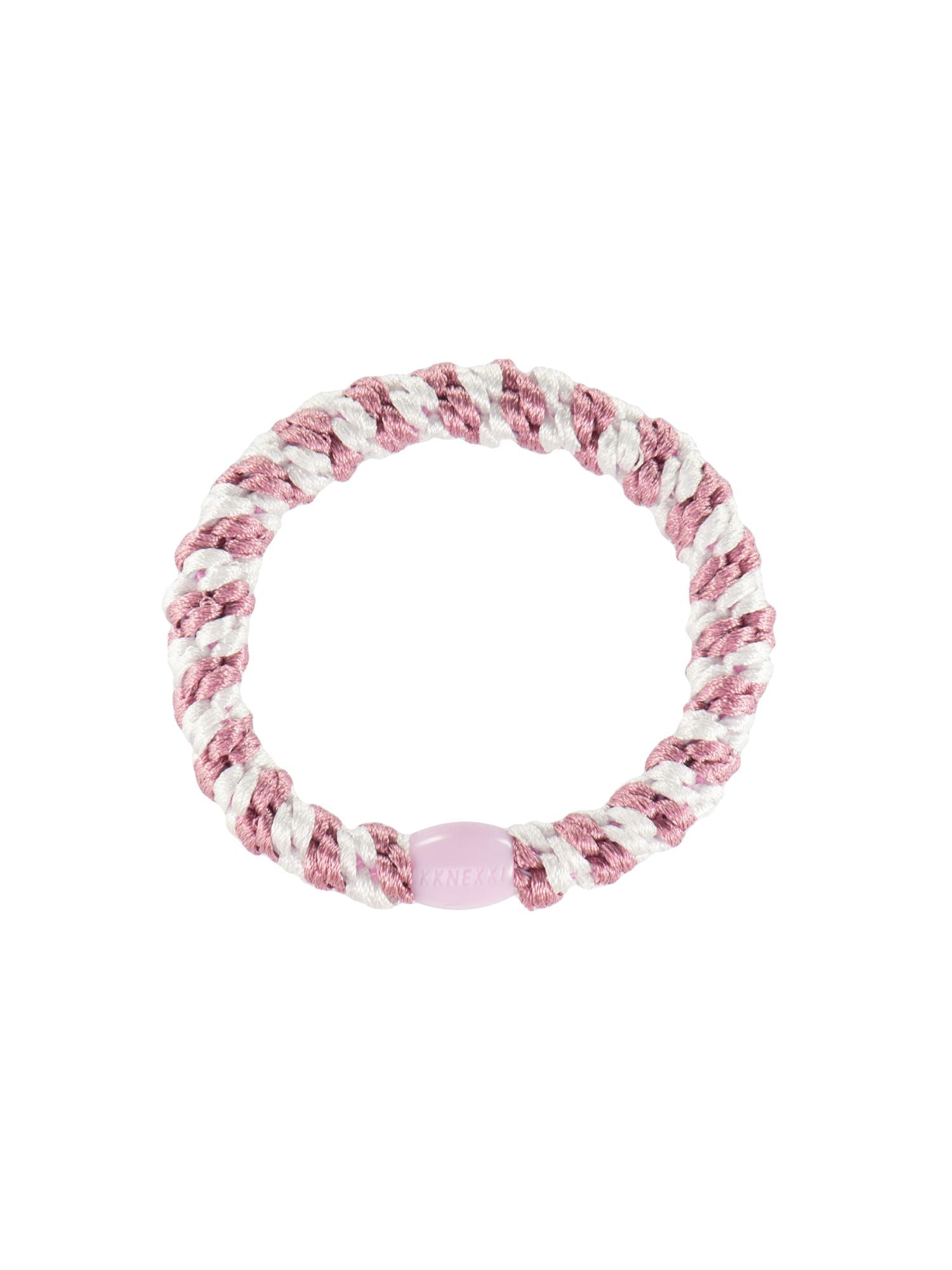 KKNEKKI Hair Elastic in Pink and White Stripe