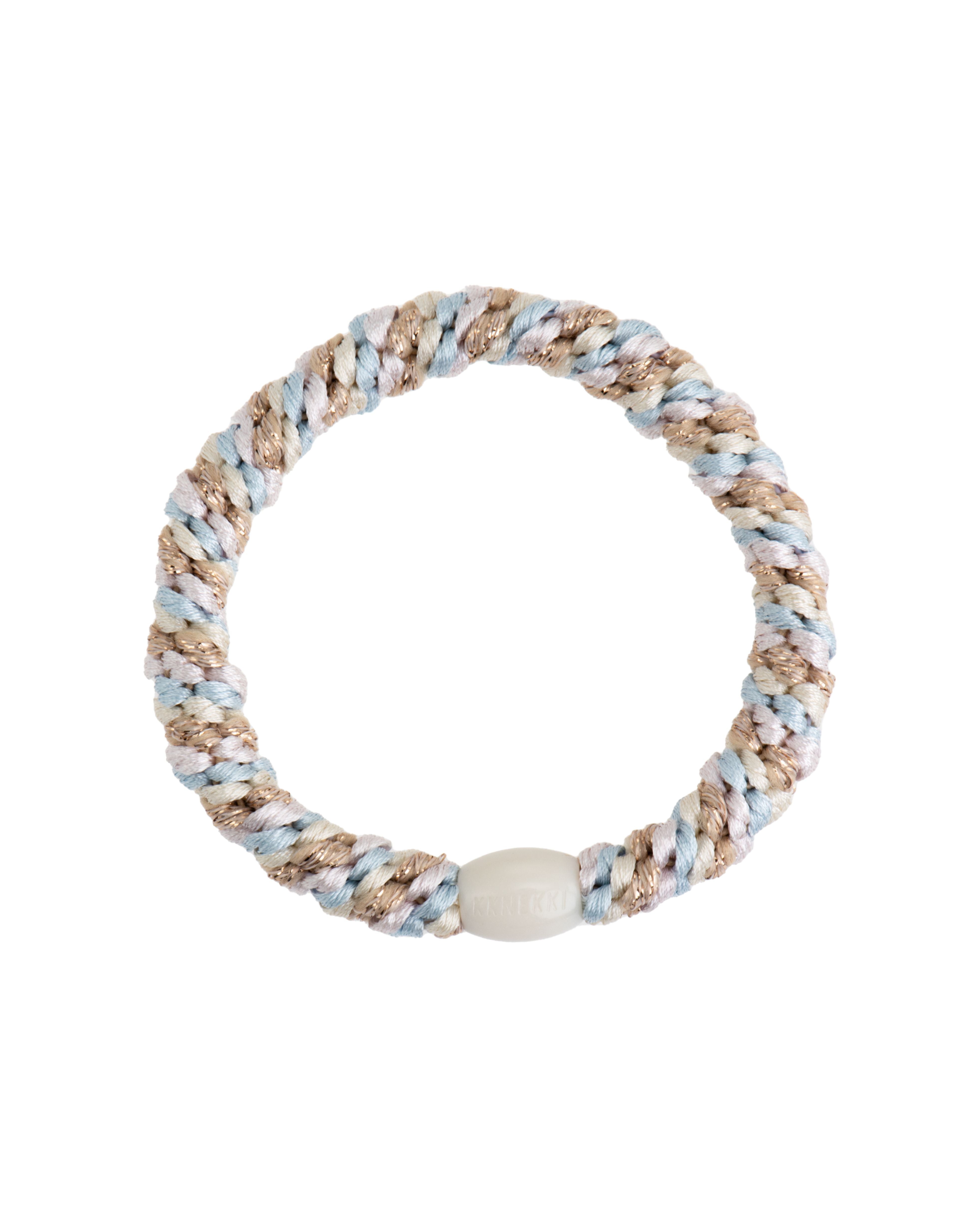 KKNEKKI Hair Elastic Baby Blue, Beige, White & Gold
