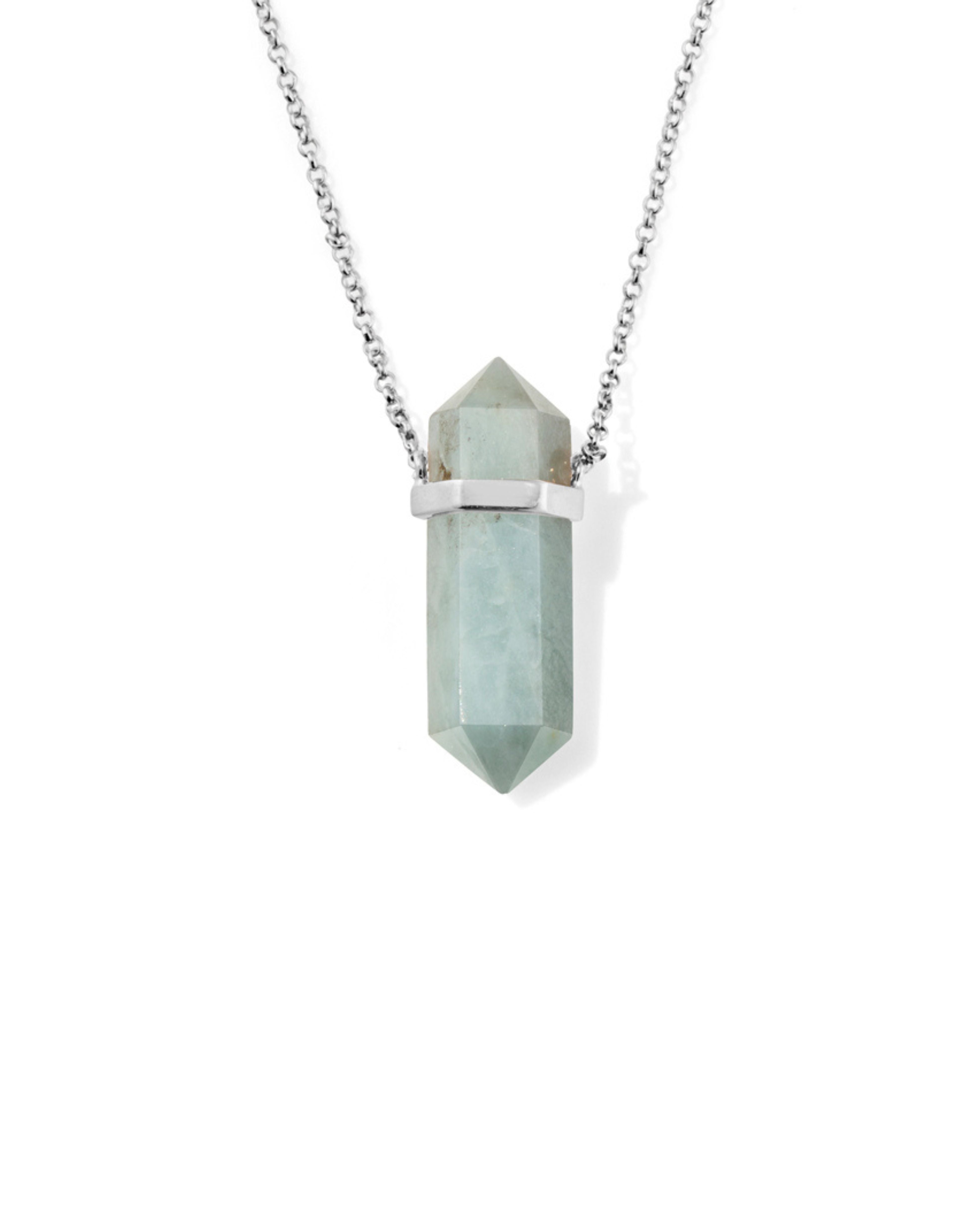 Mystic Waters Necklace Aqua Marine Crystal Silver Close Up
