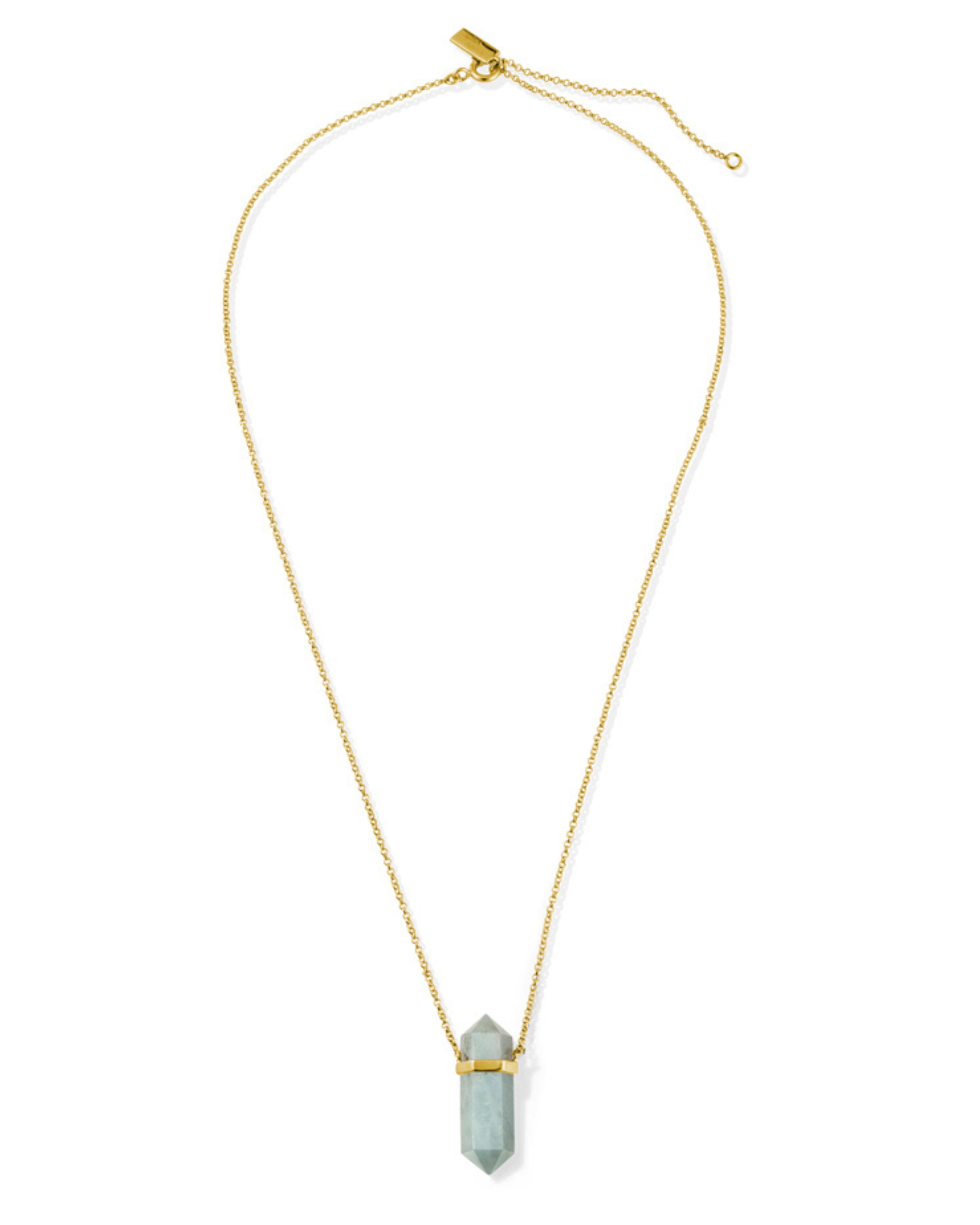 Mystic Waters Necklace Gold Aqua Marine Crystal