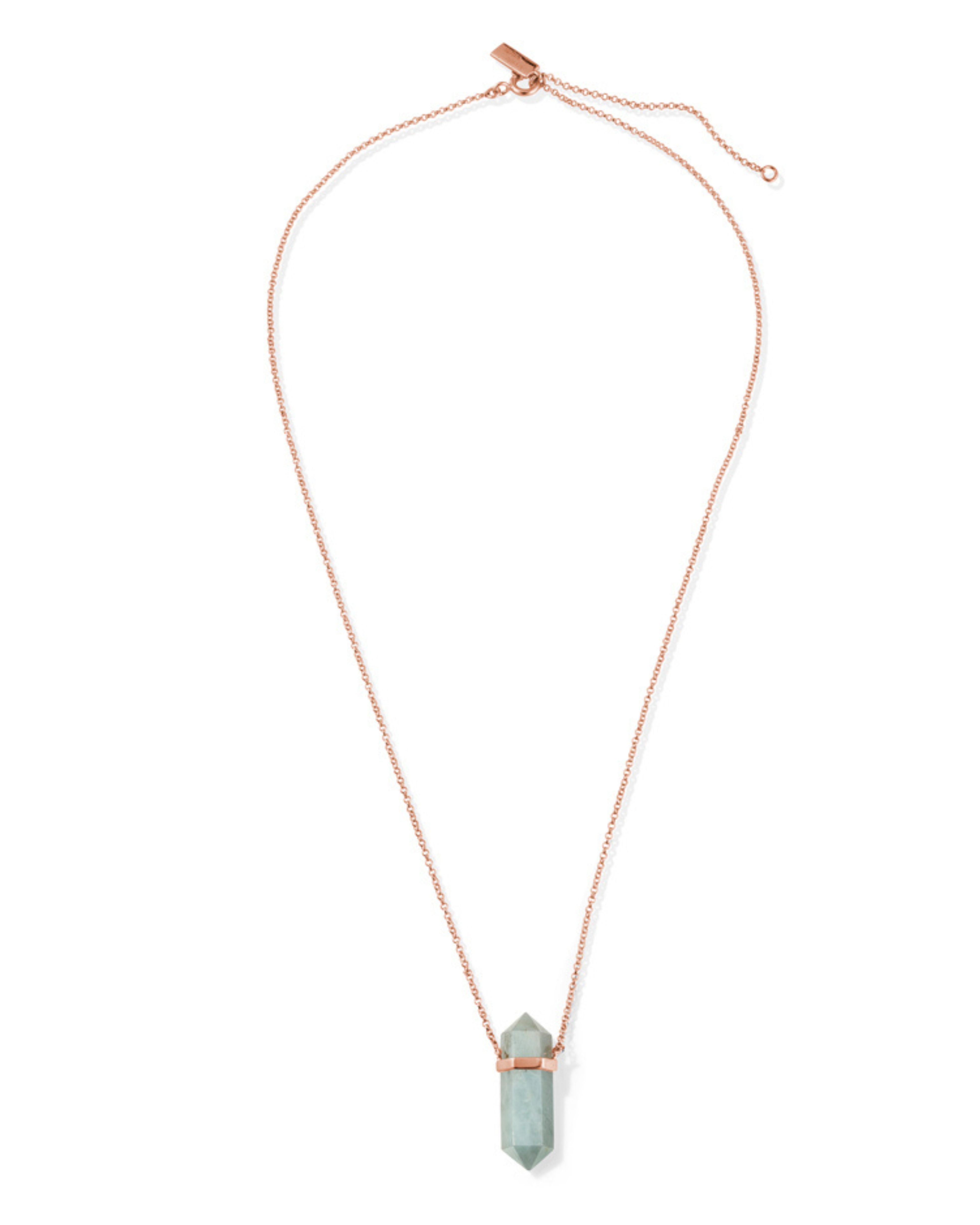 Mystic Waters Necklace Rose Gold Aqua Marine Crystal