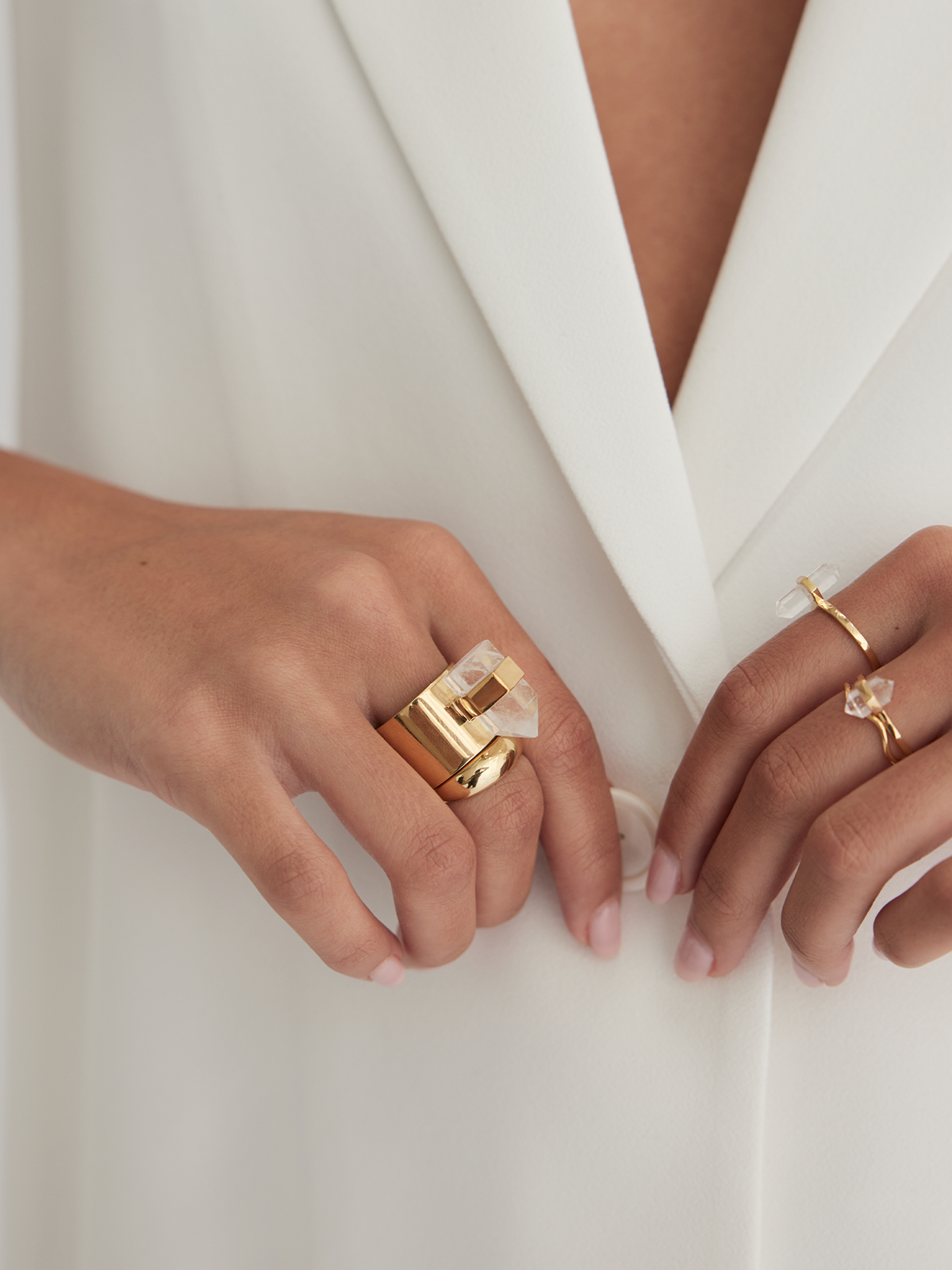 natural ring | clear quartz | krystle knight jewellery