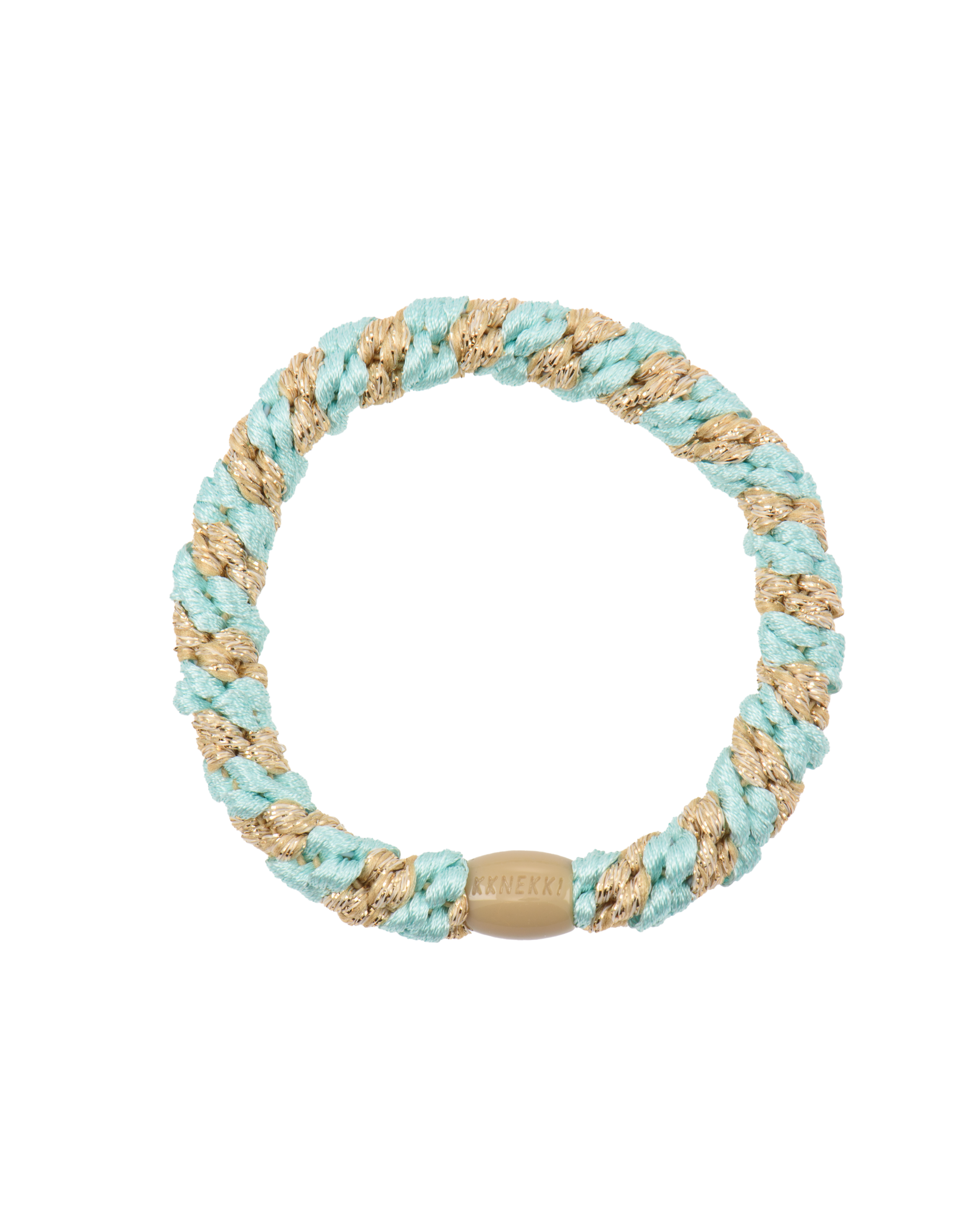 KKNEKKI Hair Elastics Peppermint Beige Glitter Stripe