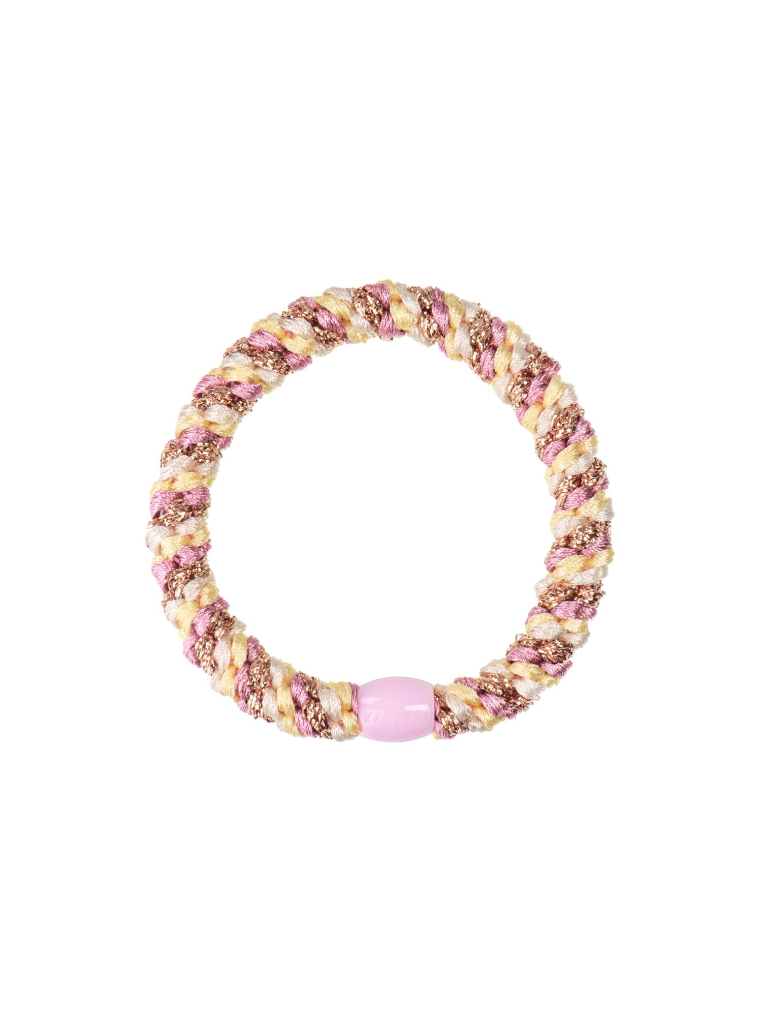 KKNEKKI Hair Elastic in Pink and Yellow Glitter