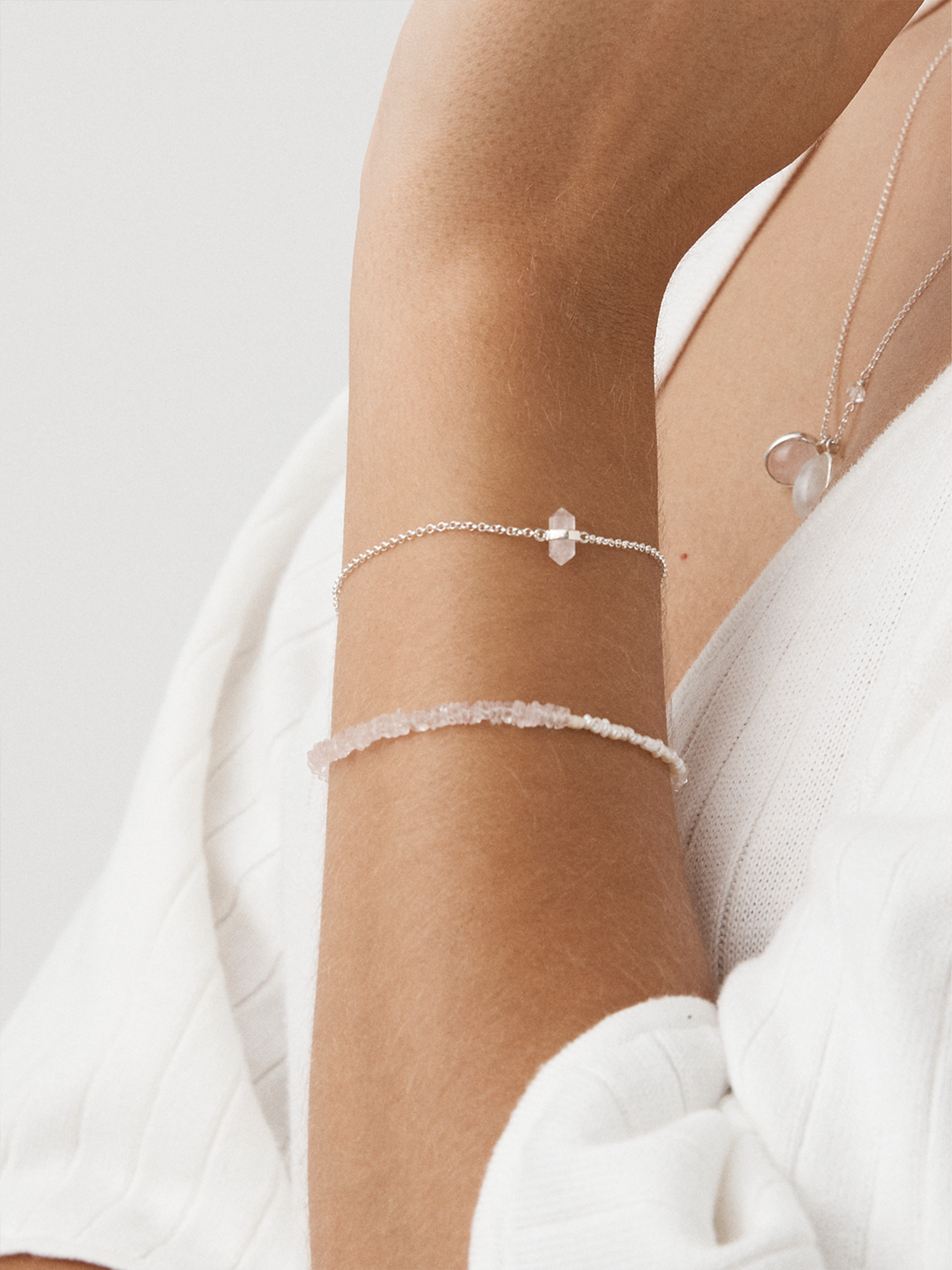 calming quartz bracelet | rose quartz