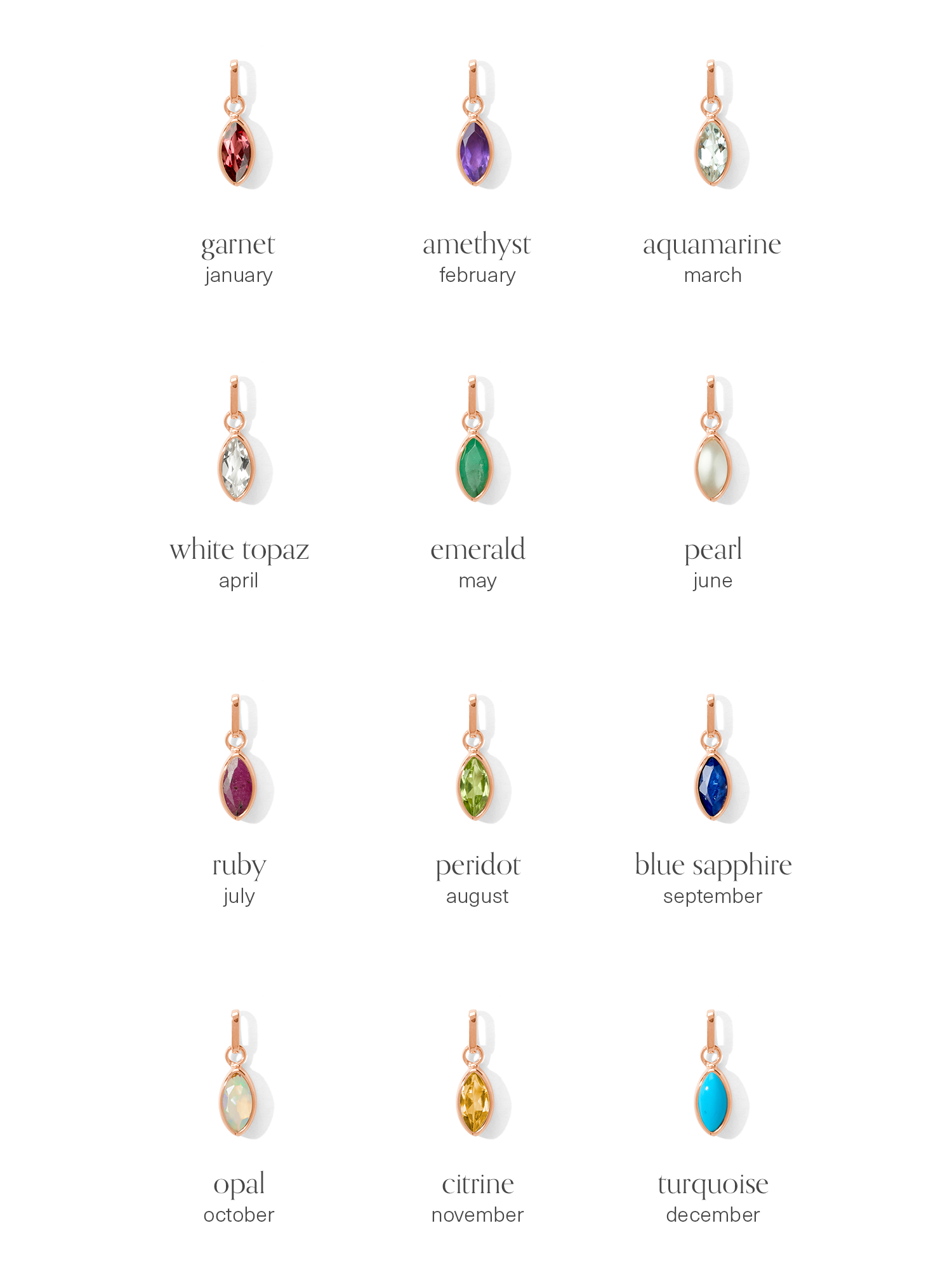 arctic necklace charms | birthstones