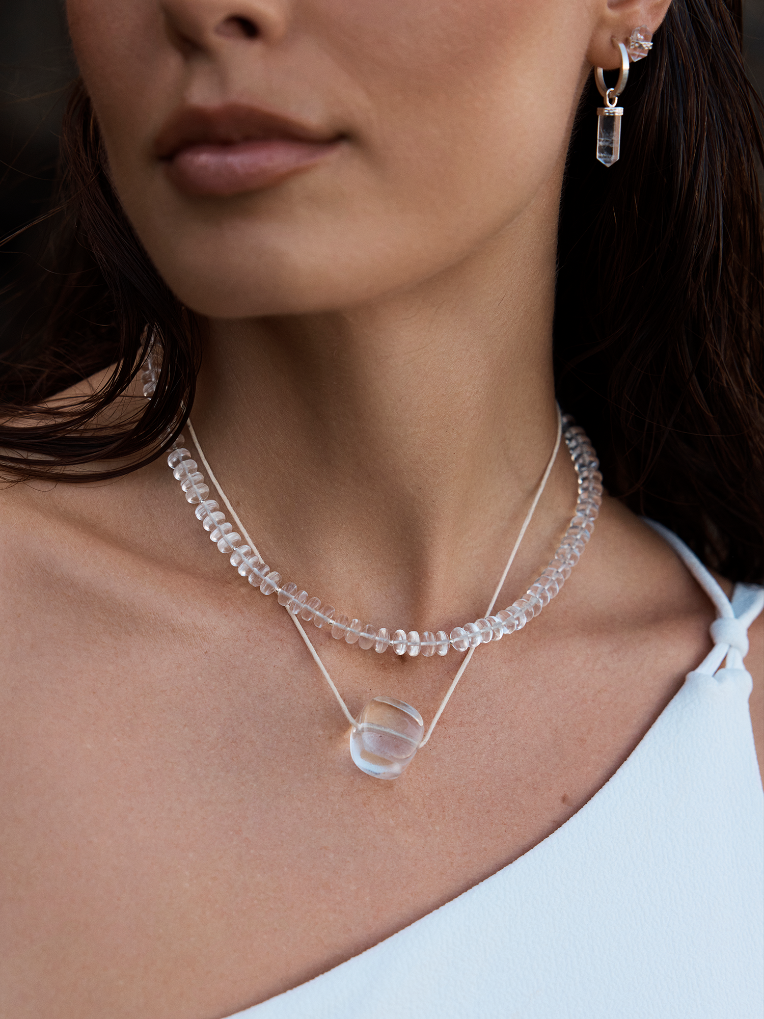 evoke necklace | clear quartz