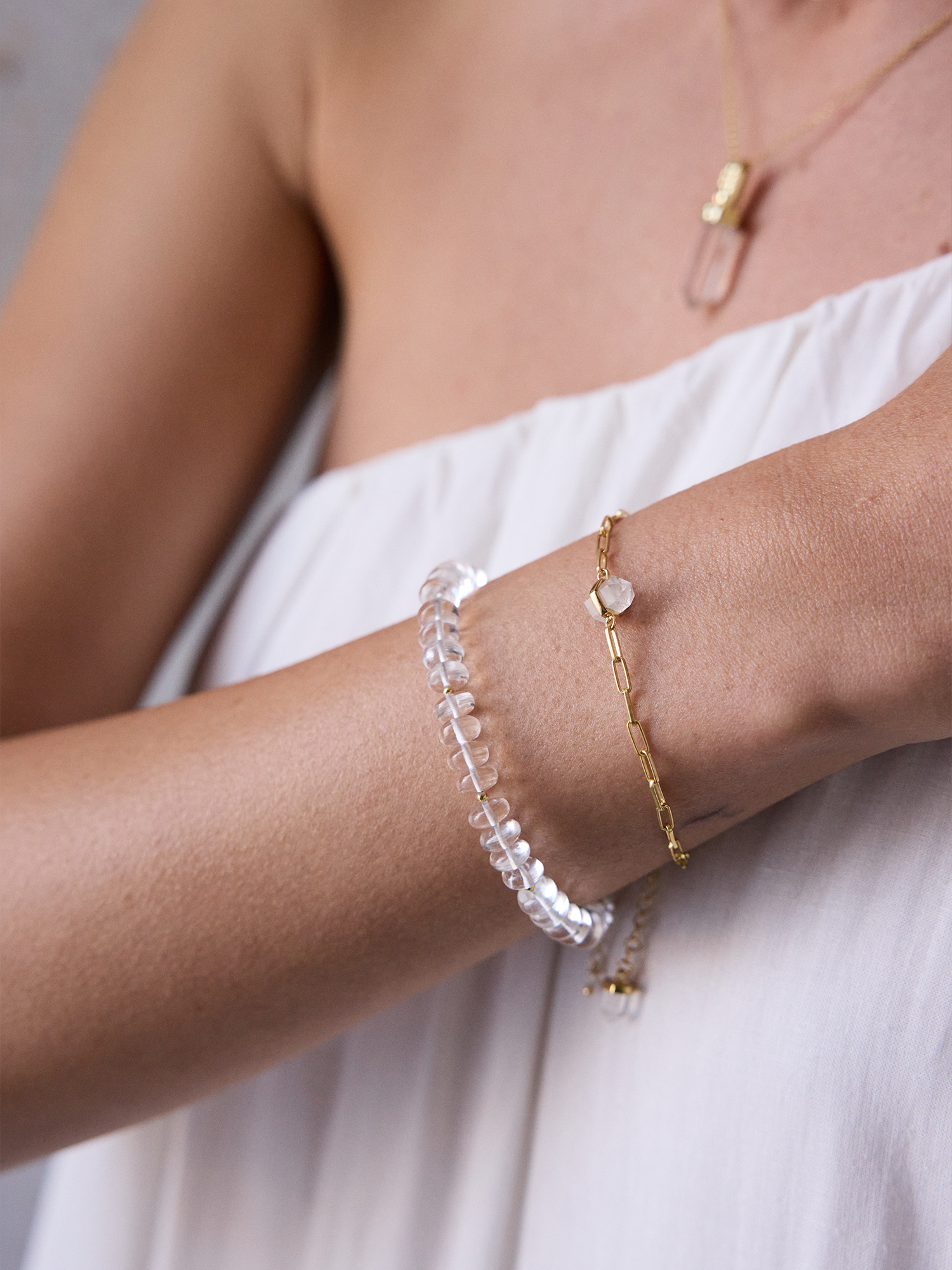 evoke bracelet | clear quartz
