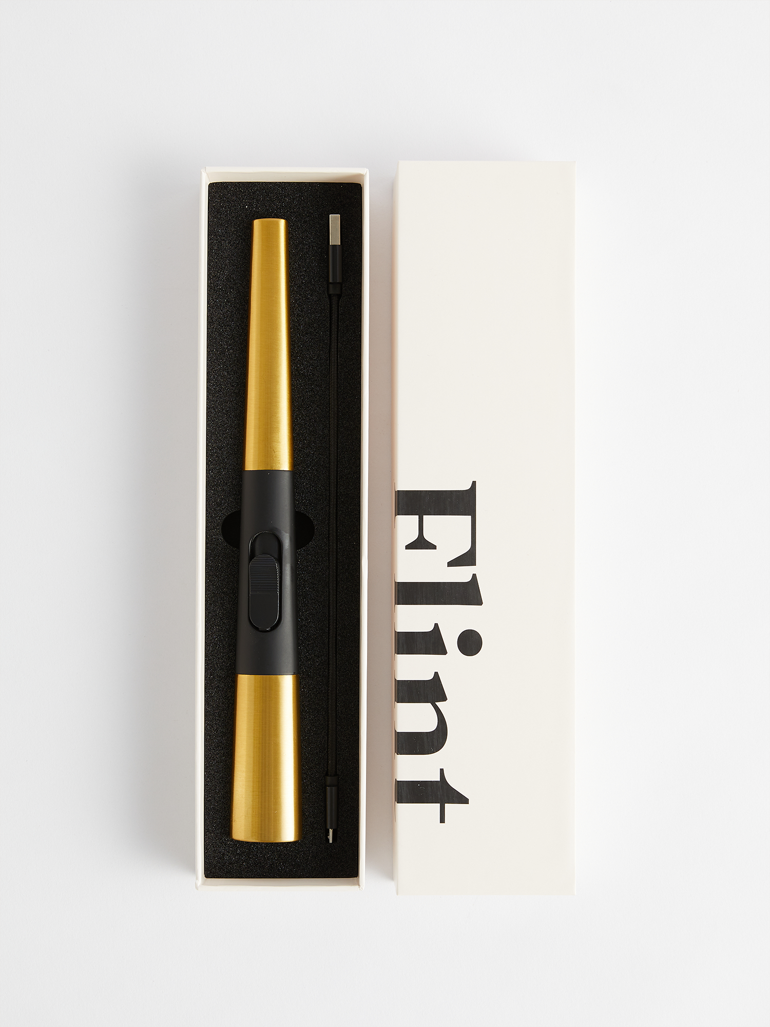 brass rechargeable candle lighter | flint