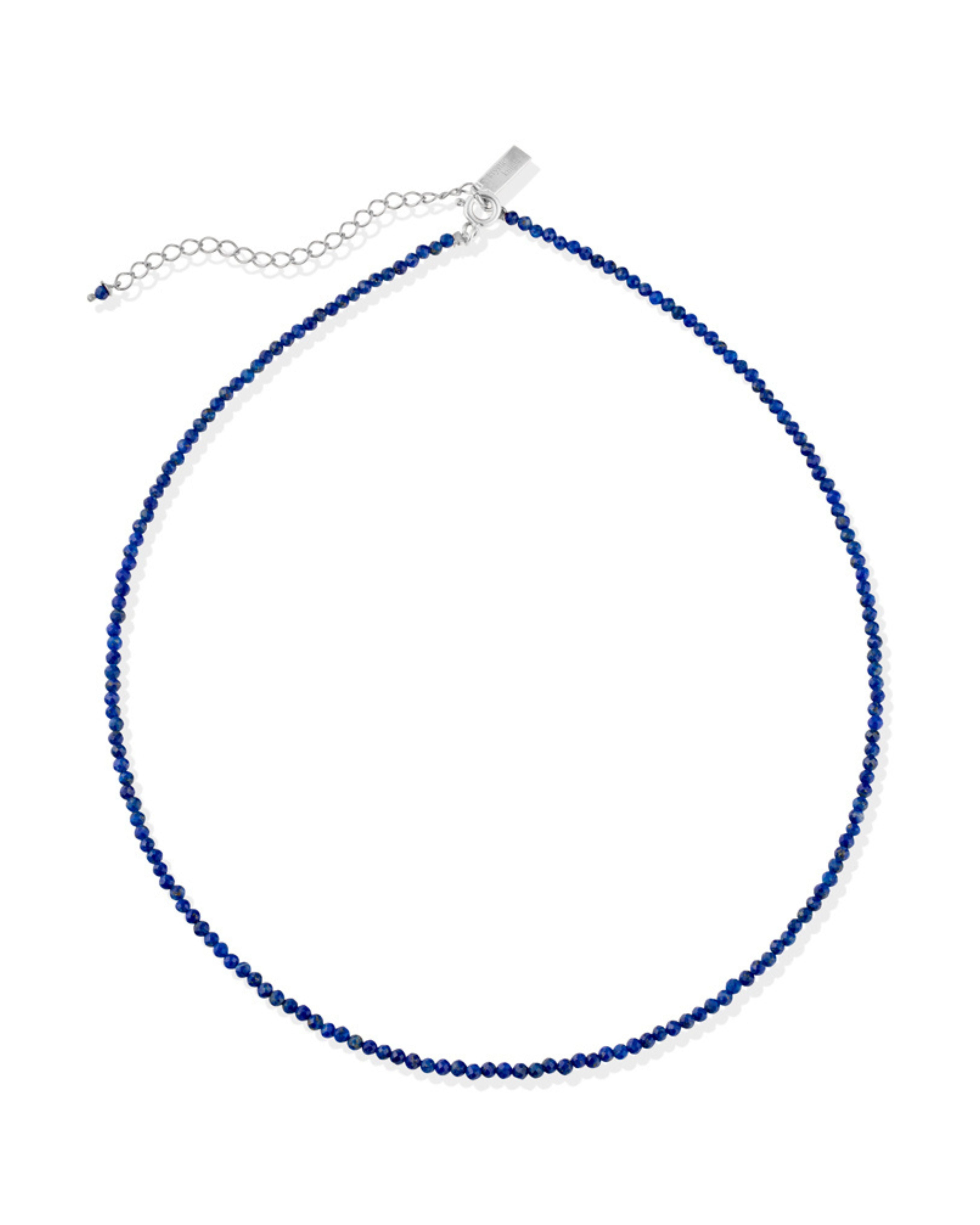 lapis lazuli Beaded necklace silver