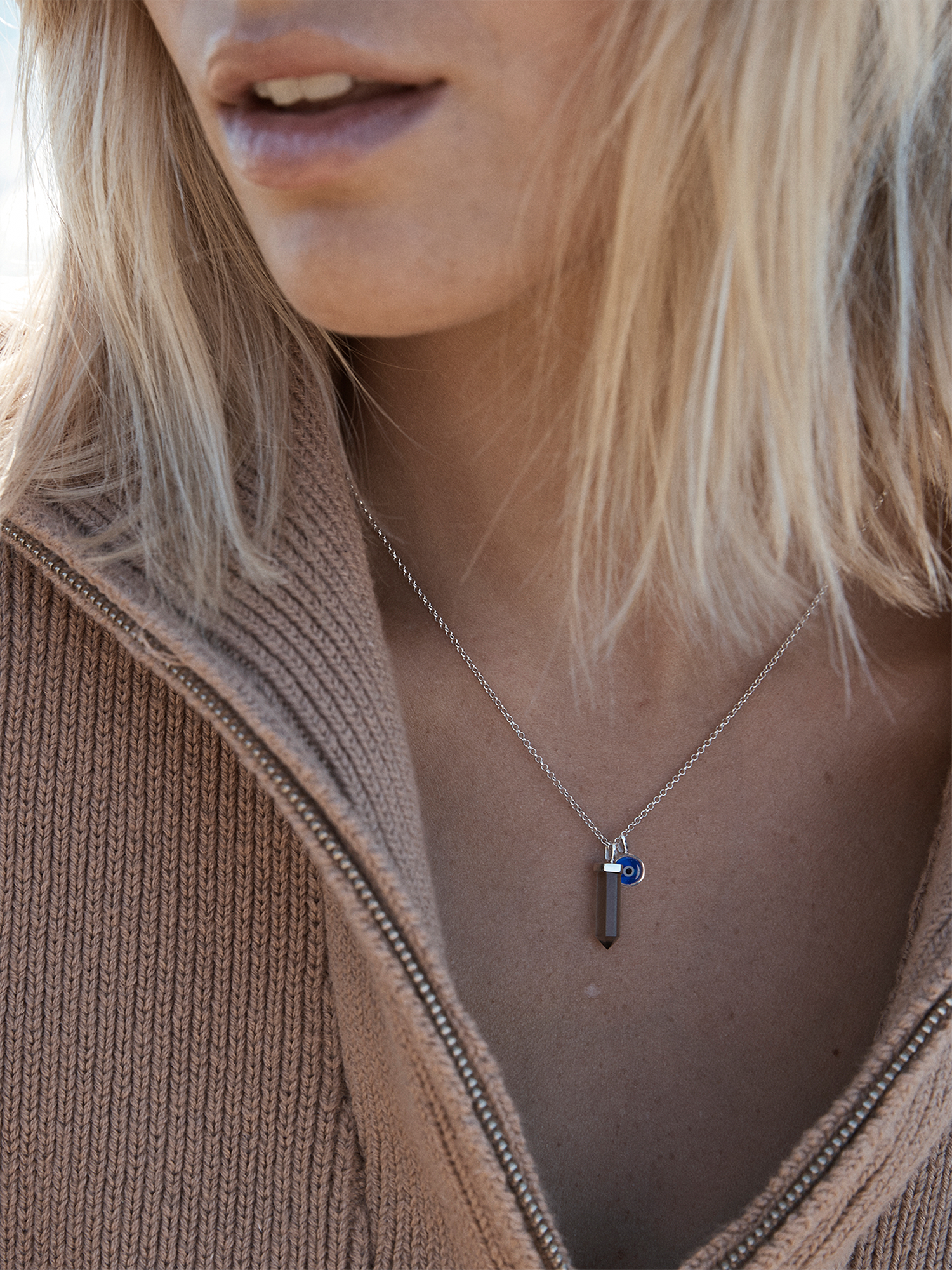 protection necklace | smoky quartz