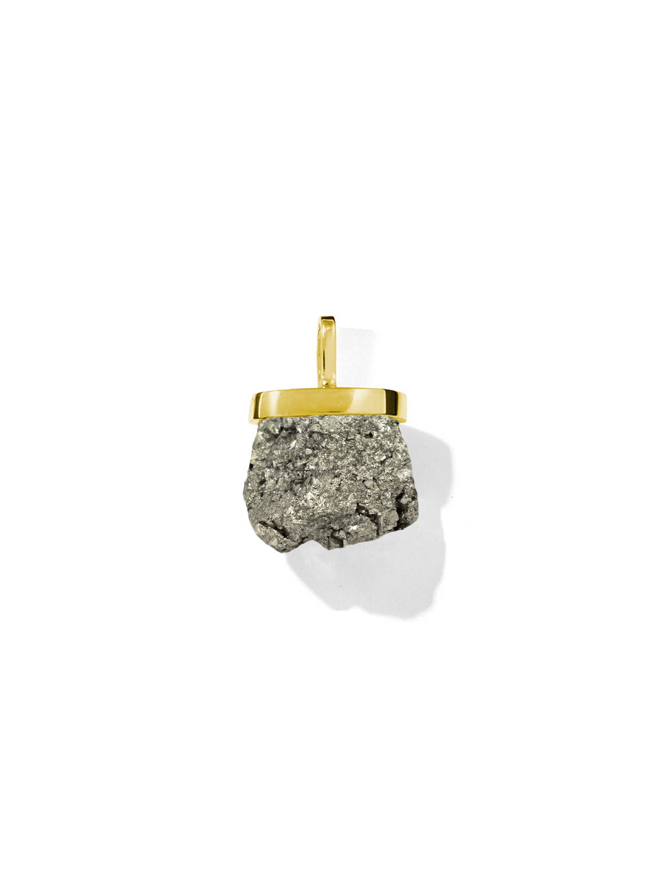 raw crystal necklace charm | pyrite