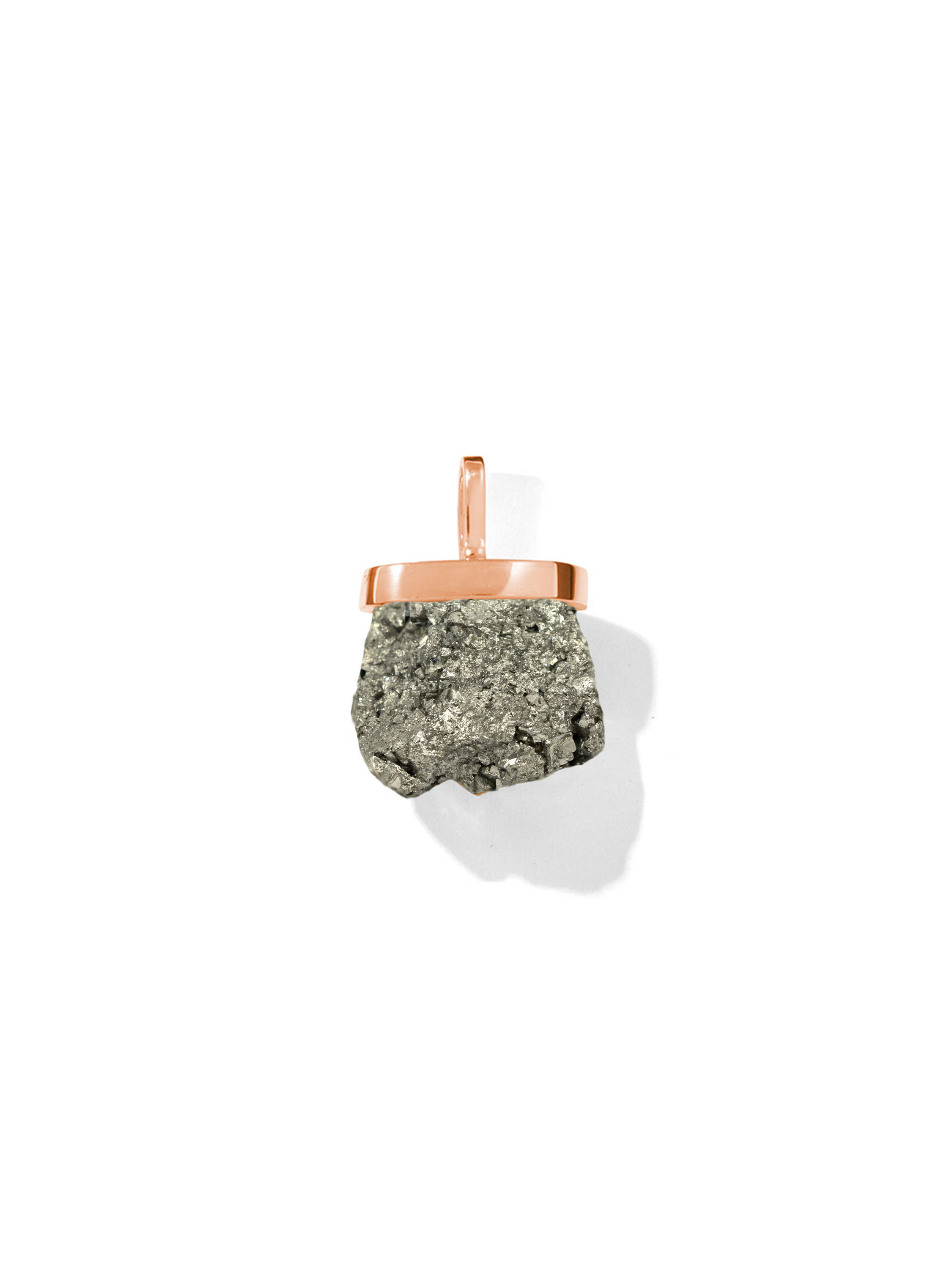 Pyrite Raw Crystal Rose Gold Charm