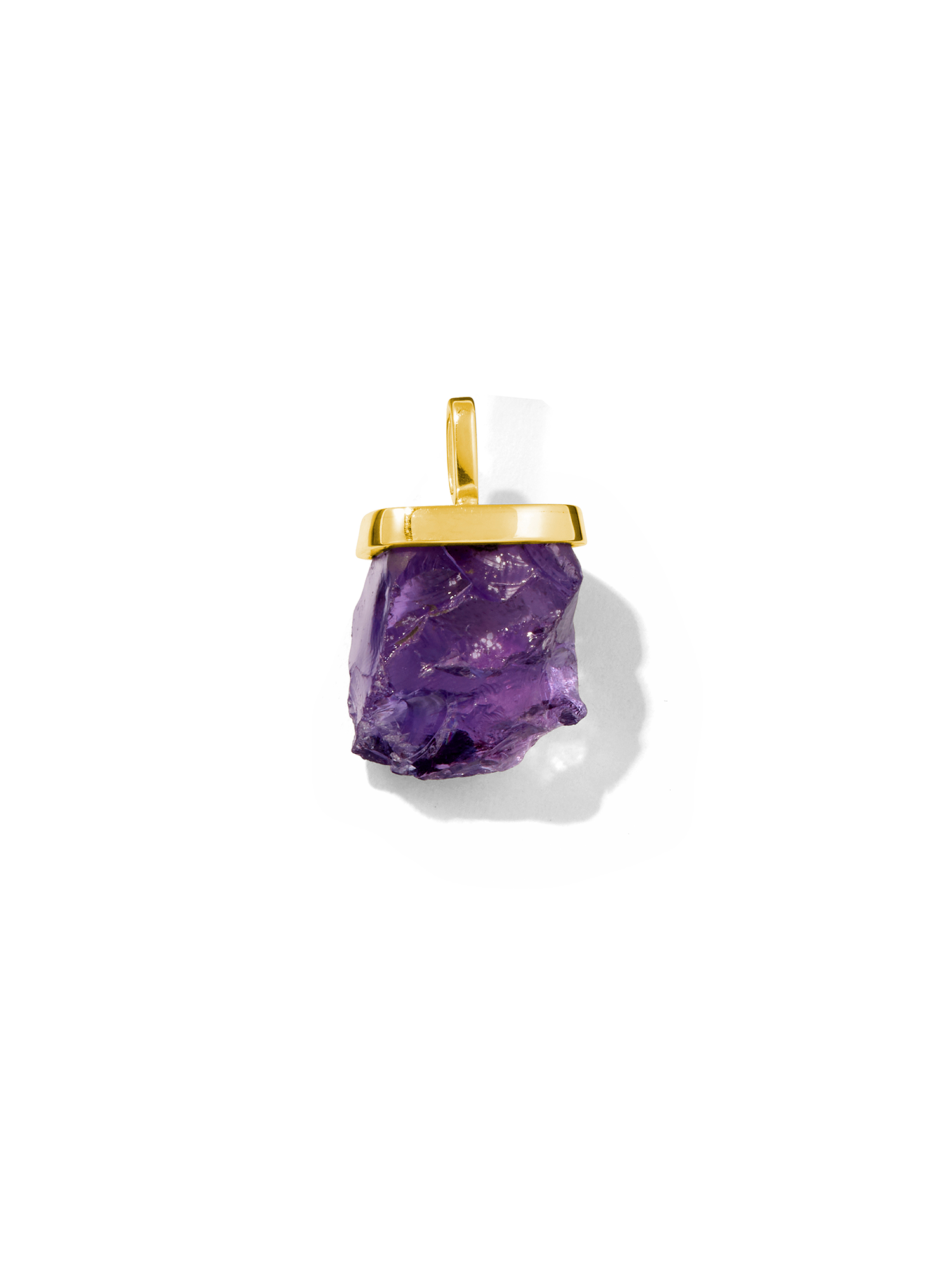 raw crystal necklace charm | amethyst