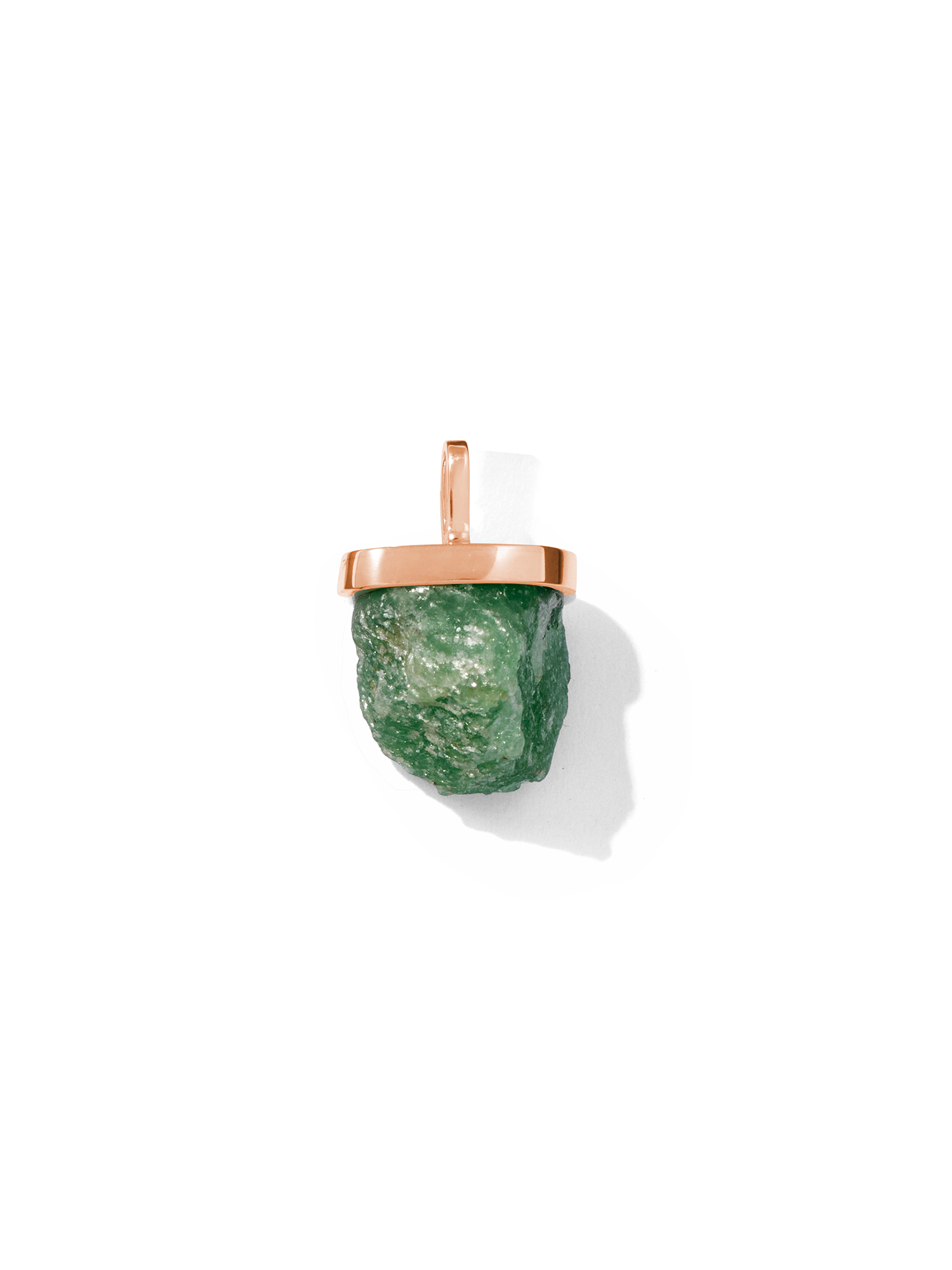 raw crystal necklace charm | green aventurine