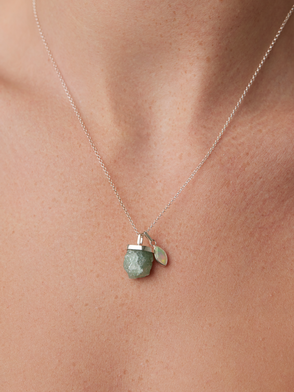raw crystal necklace charm | green aventurine | krystle knight 
