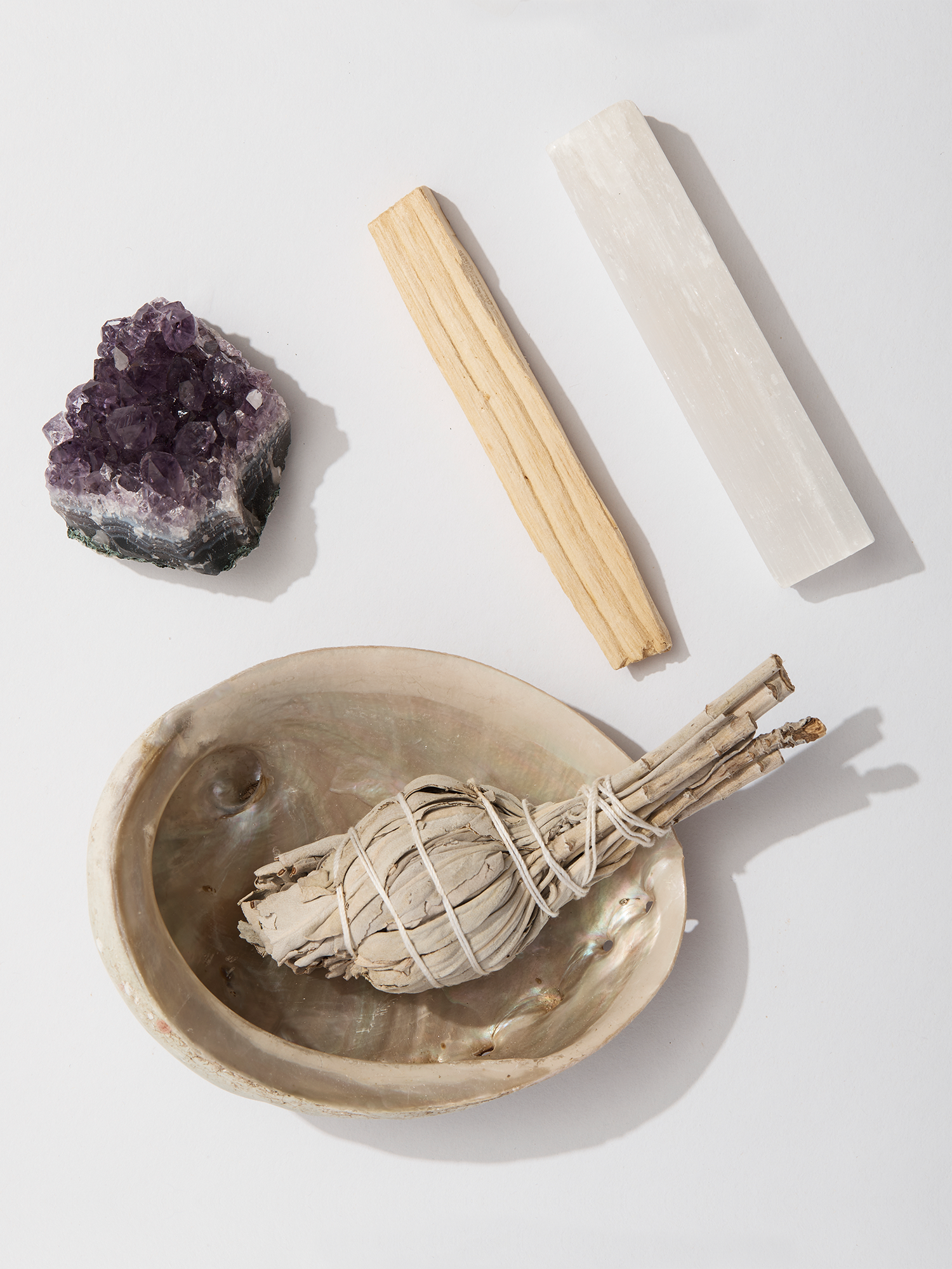 calm smudge kit | amethyst + selenite