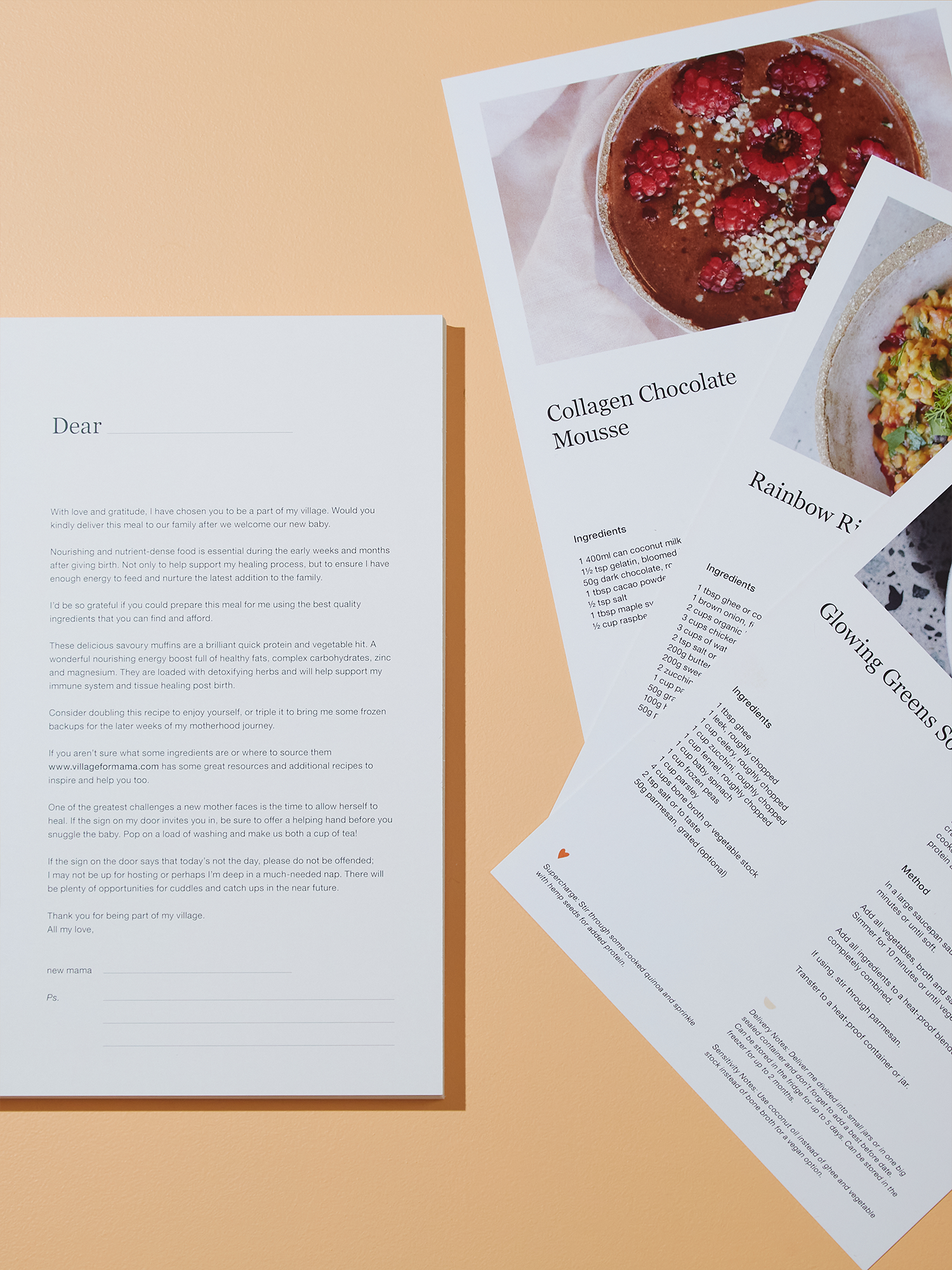 village for mama | postpartum recipe book