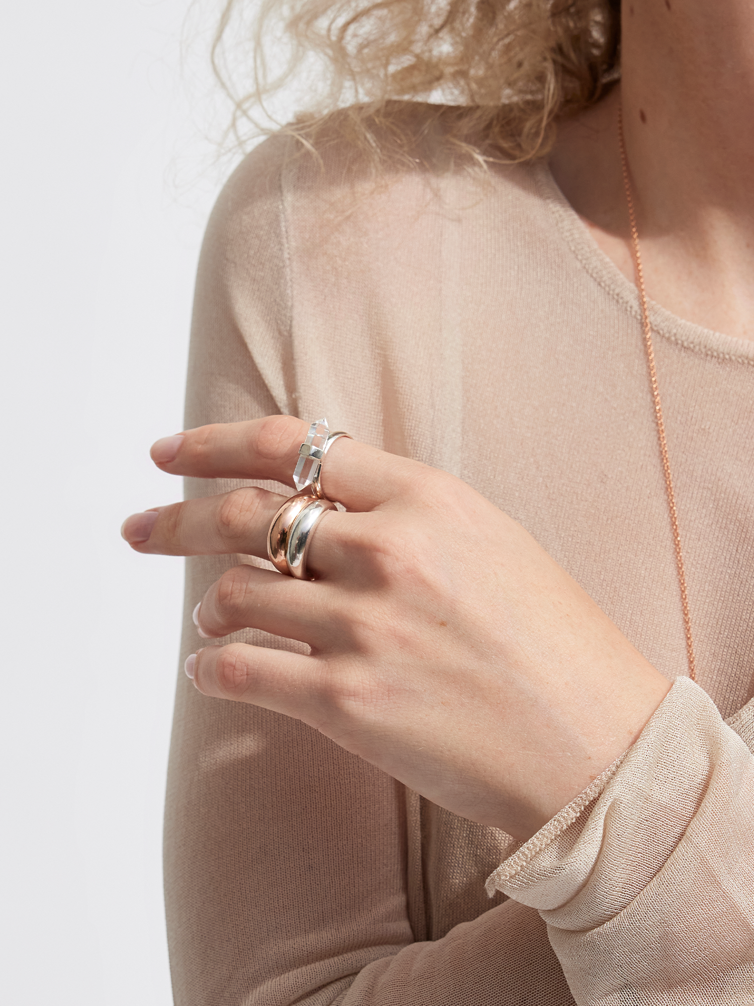 white light ring | clear quartz