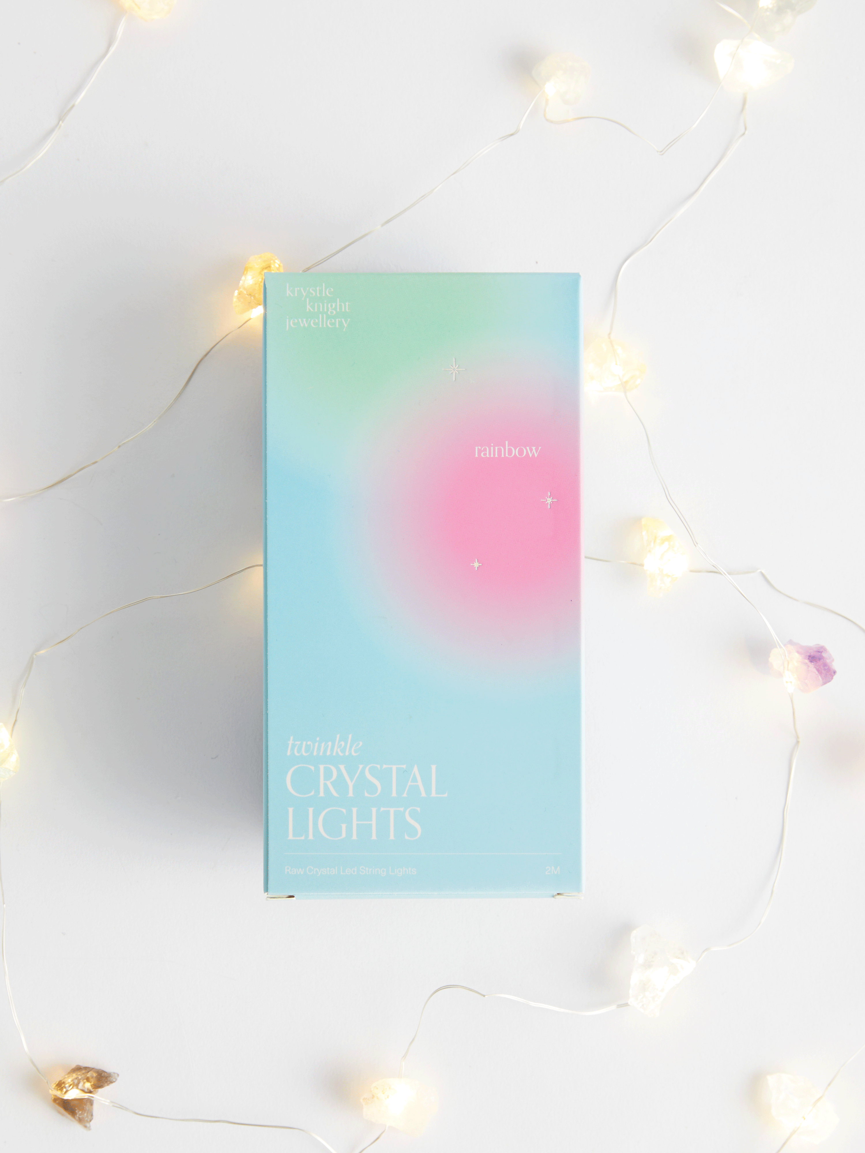 twinkle crystal lights | rainbow