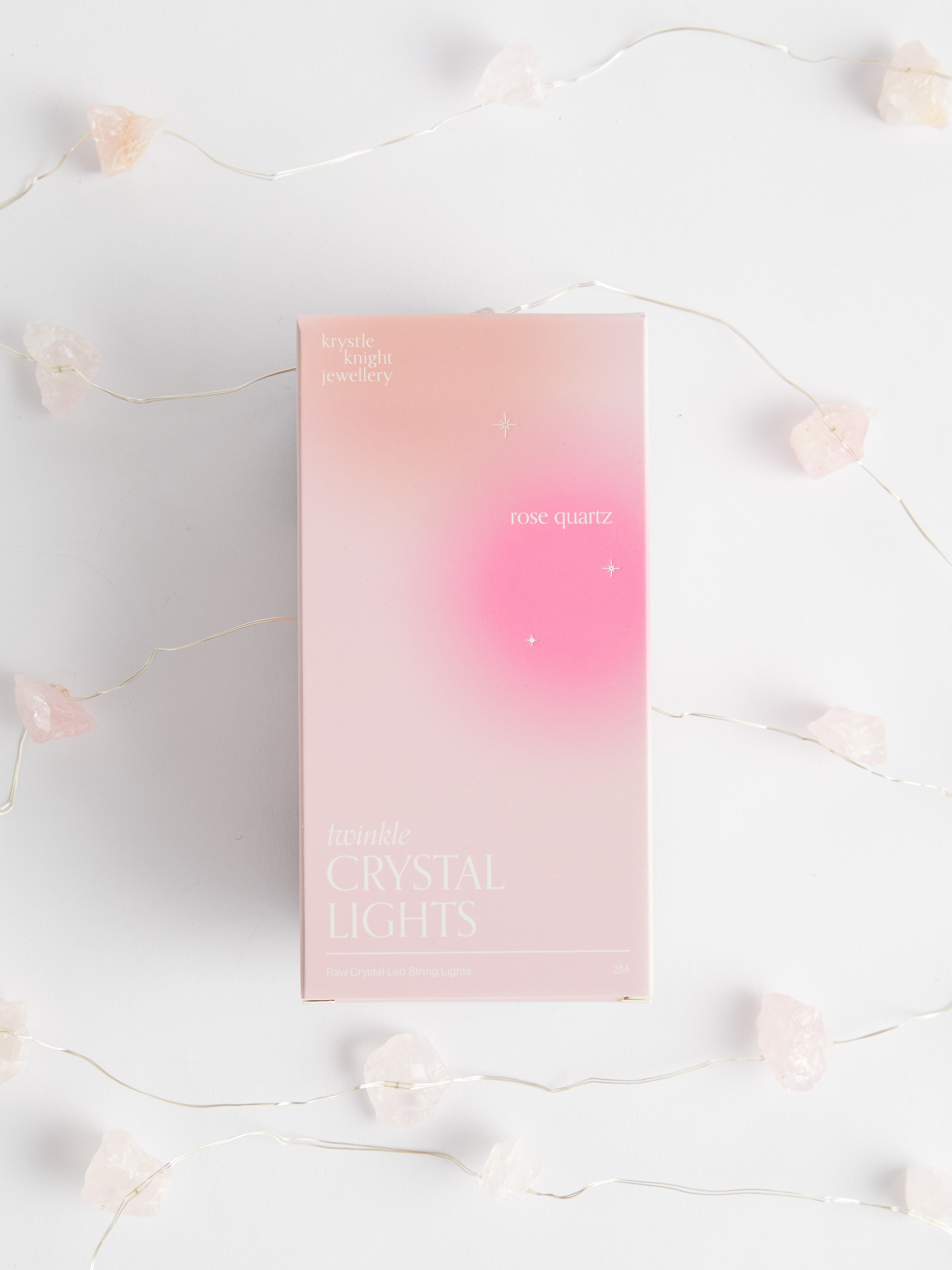 twinkle crystal lights | rose quartz