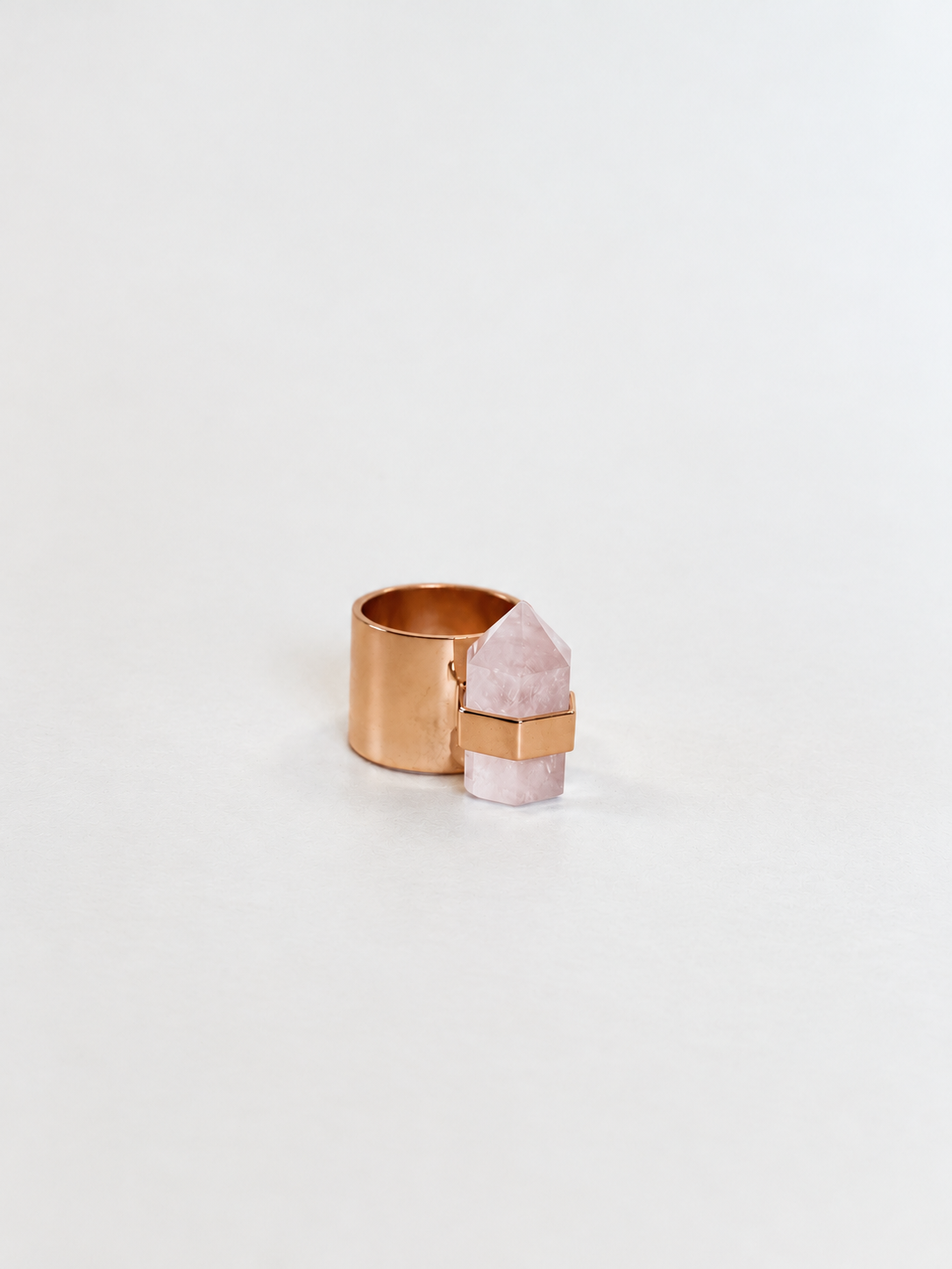 natural ring | delicate soft rose quartz | warehouse sale | size 7