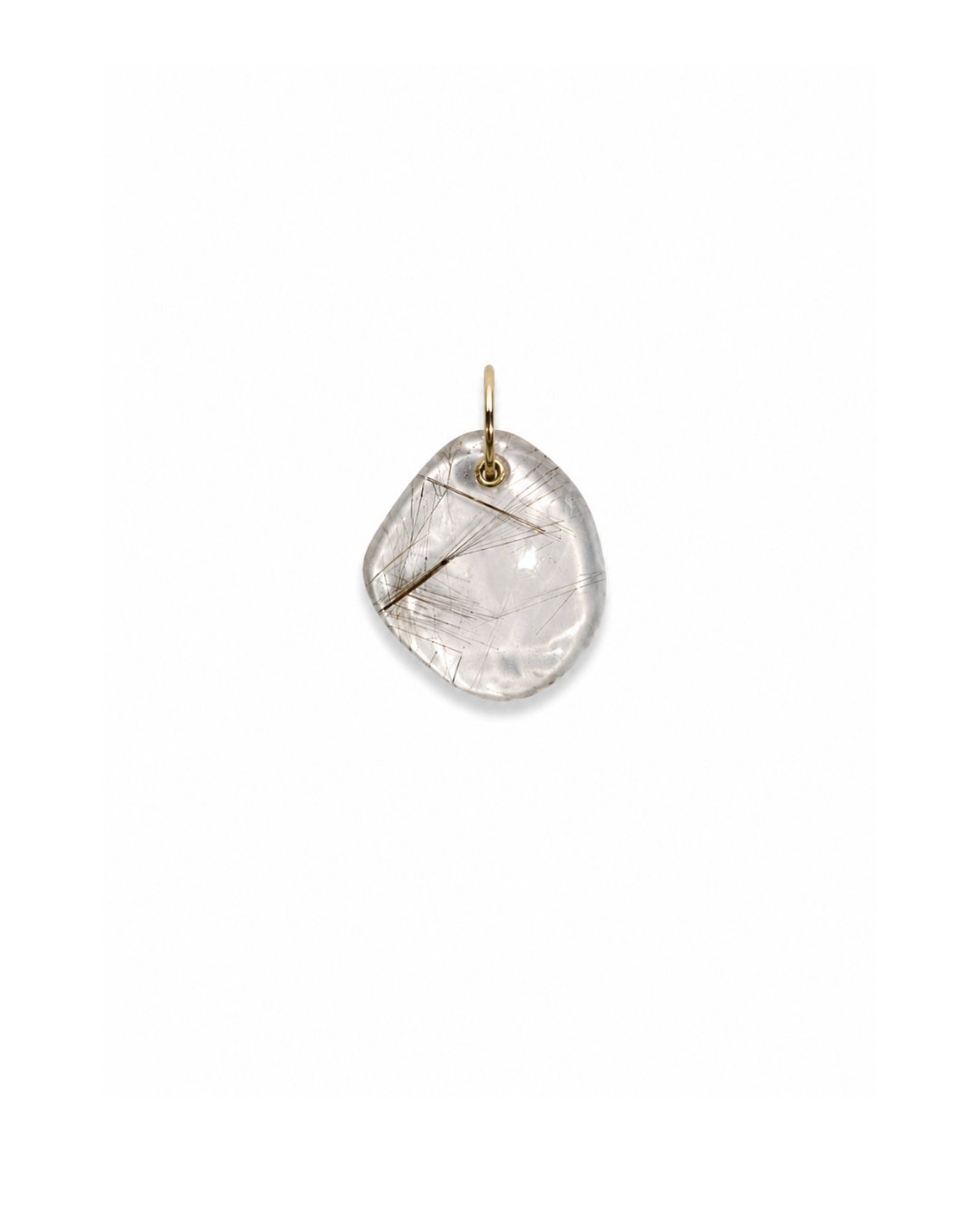 one of a kind charm | rutilated quartz #2 | 18k gold vermeil