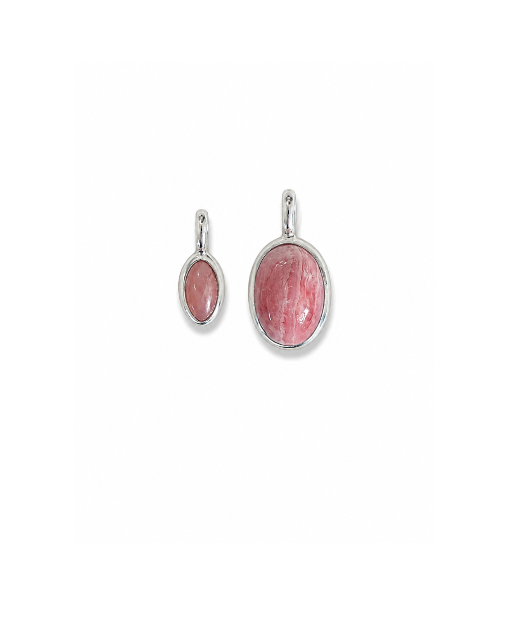 one of a kind charm | rhodochrosite + pink opal | 925 sterling silver