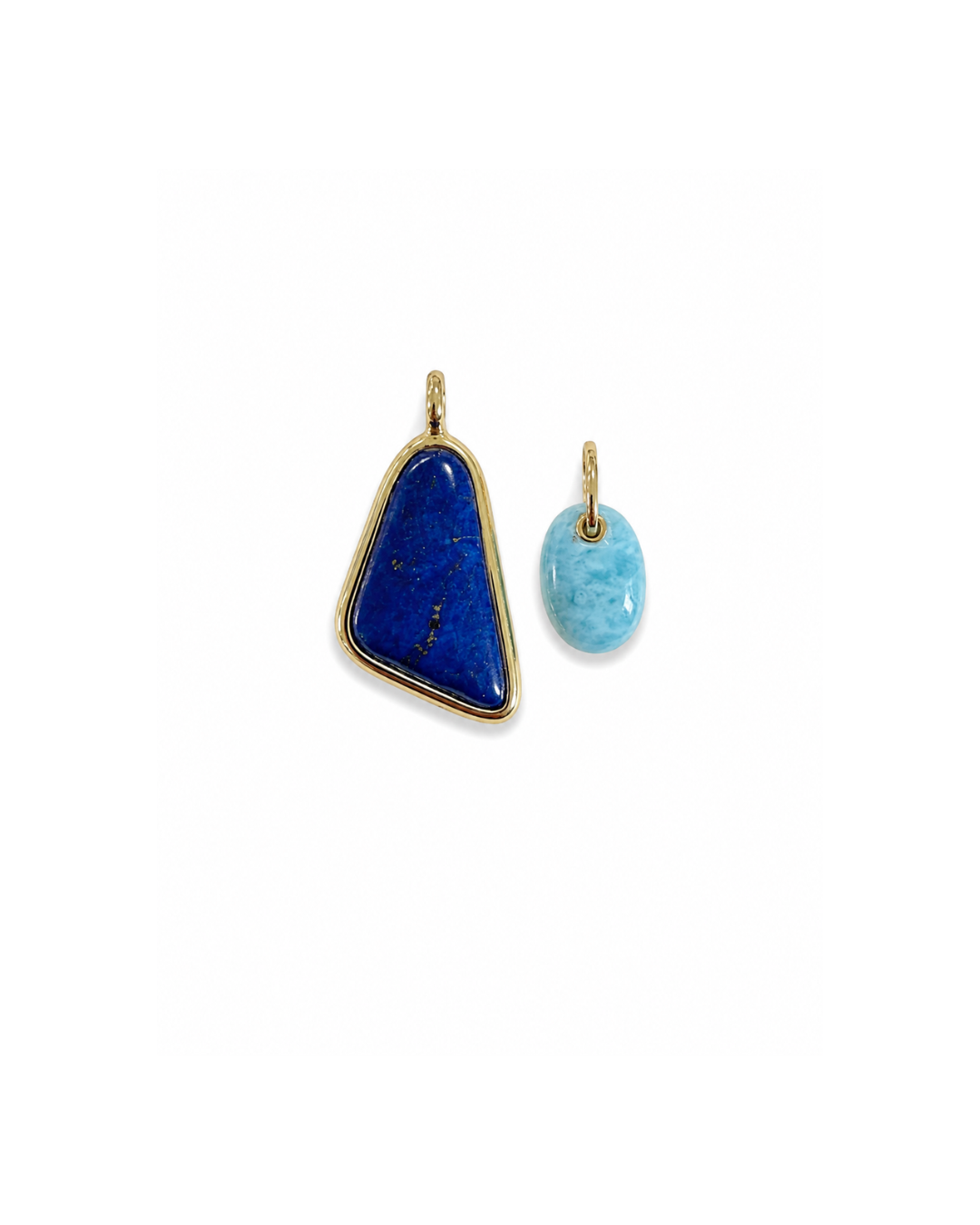 one of a kind charms | lapis lazuli + larimar #2 | 18k Gold Vermeil