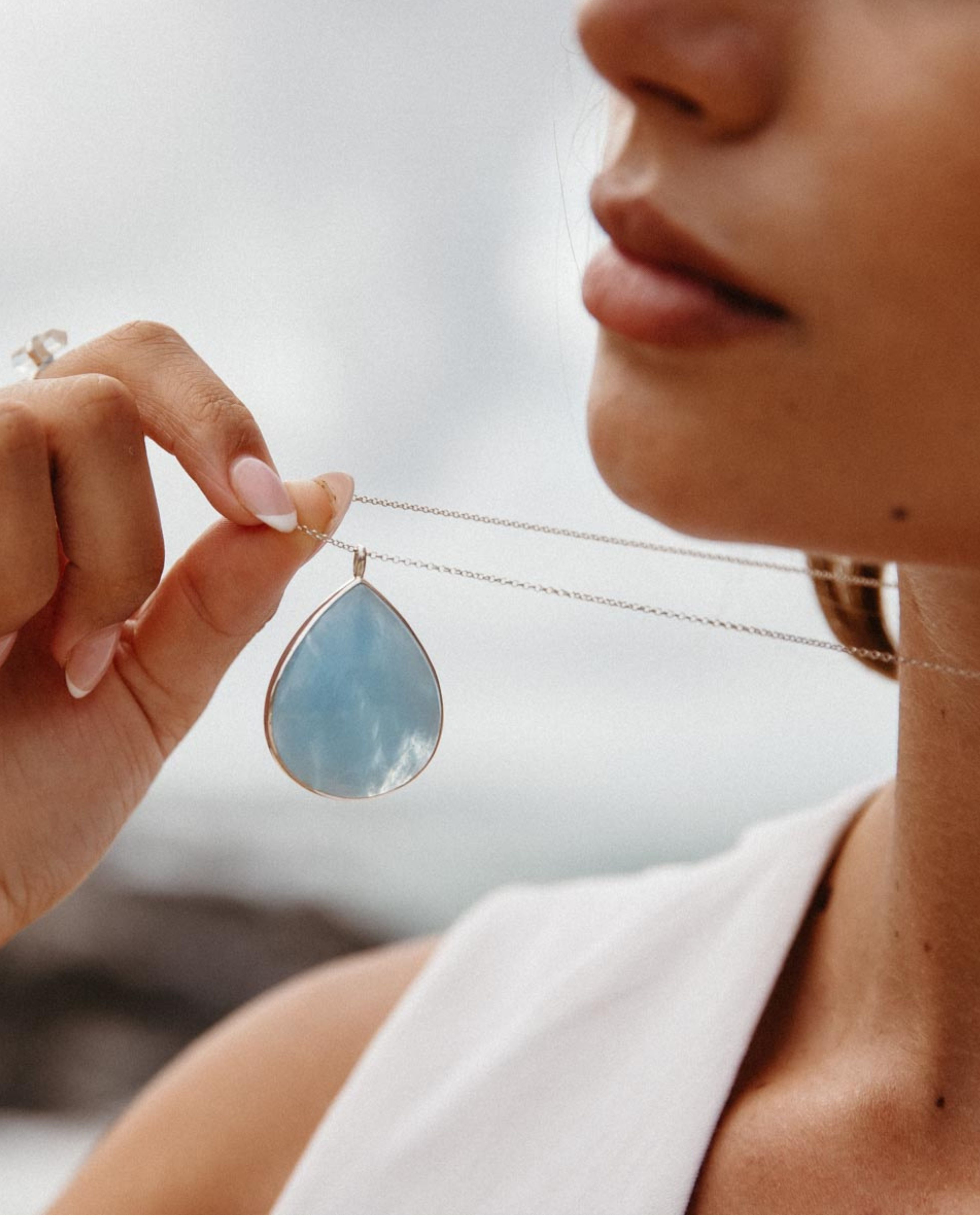 Aqua Marine #2 | Sterling Silver | One Of a Kind Magic Drop 3