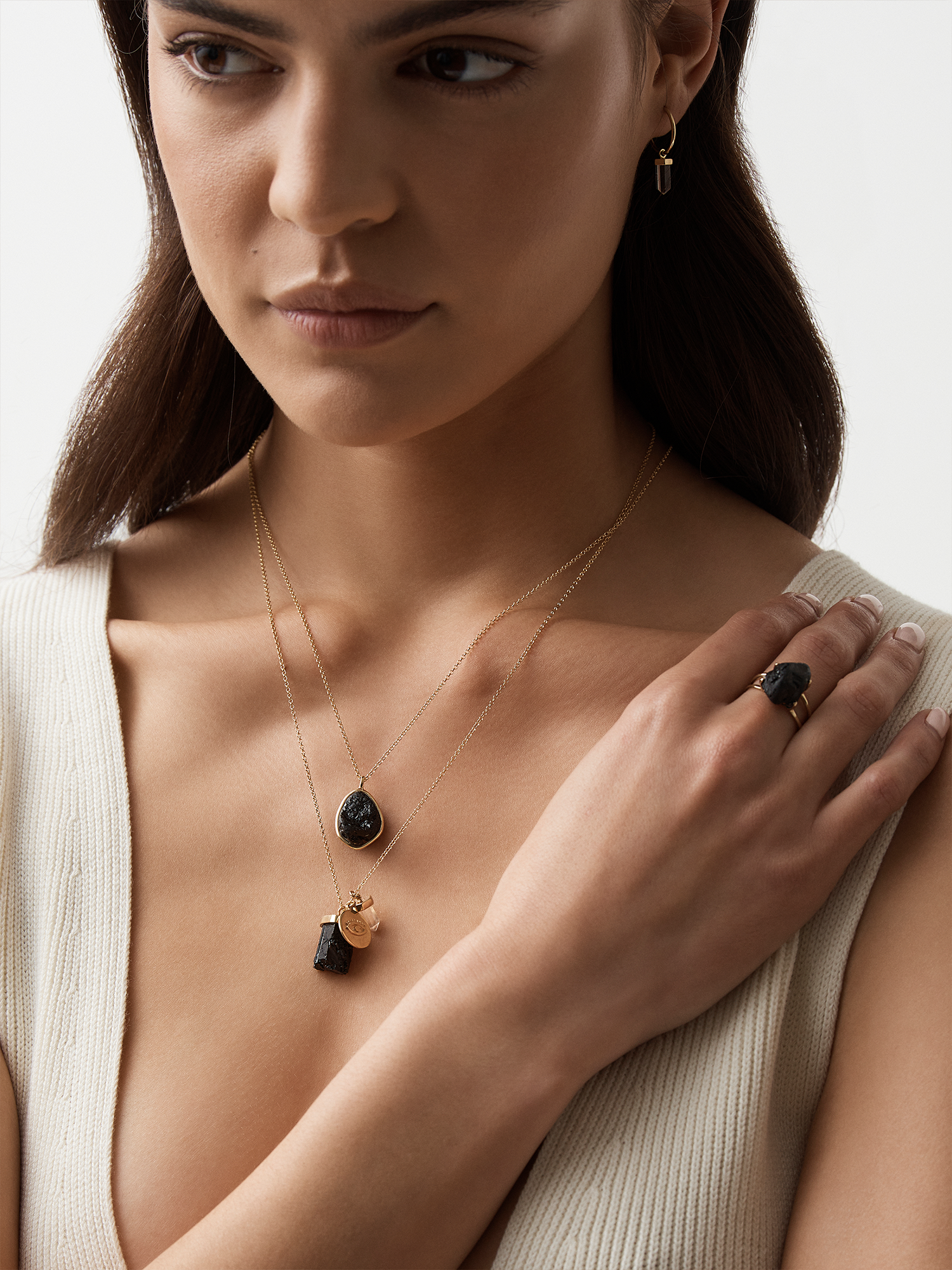 azalea necklace | black tourmaline