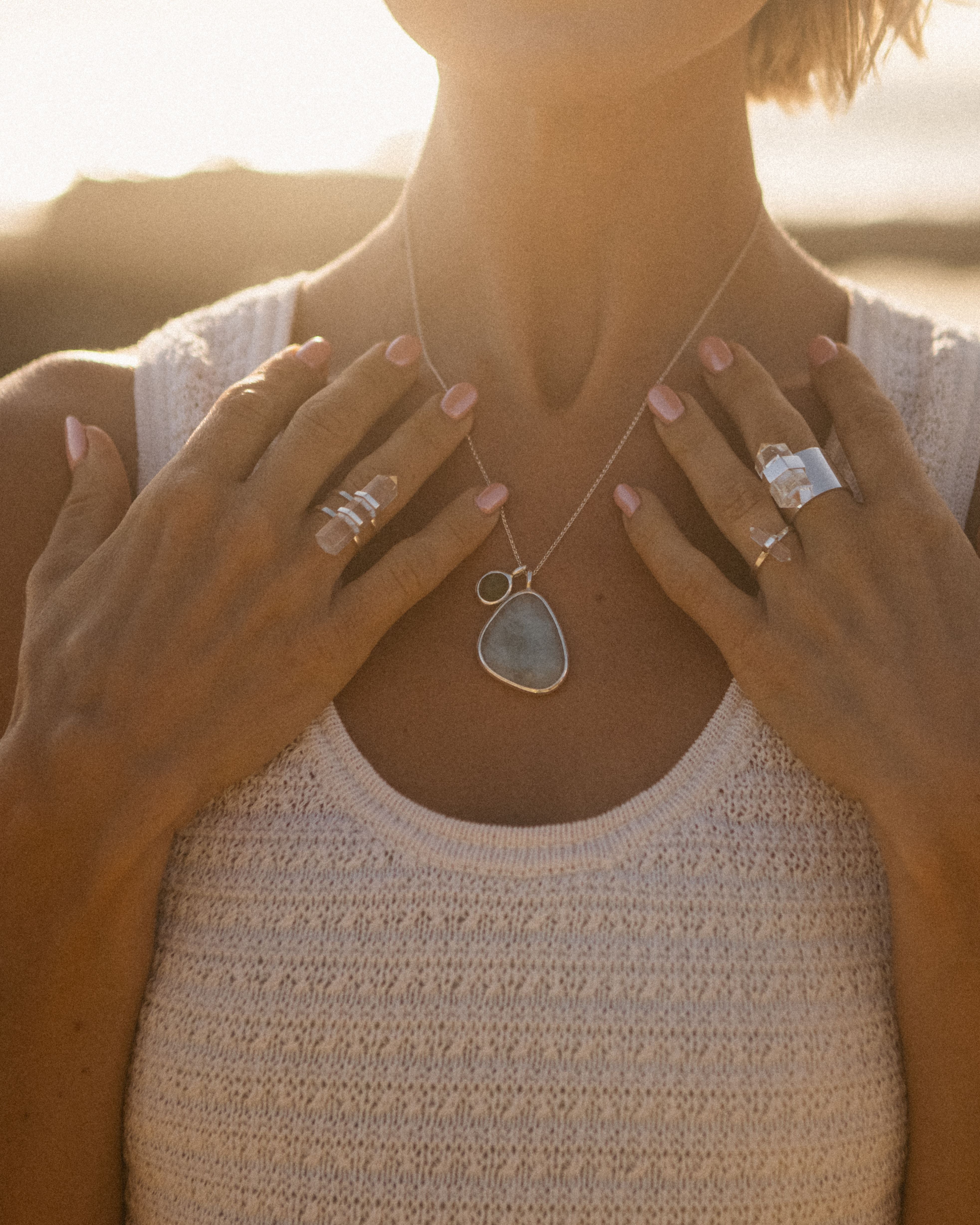 Aqua Marine + Peruvian Opal | Sterling Silver | One Of a Kind Magic Drop 2