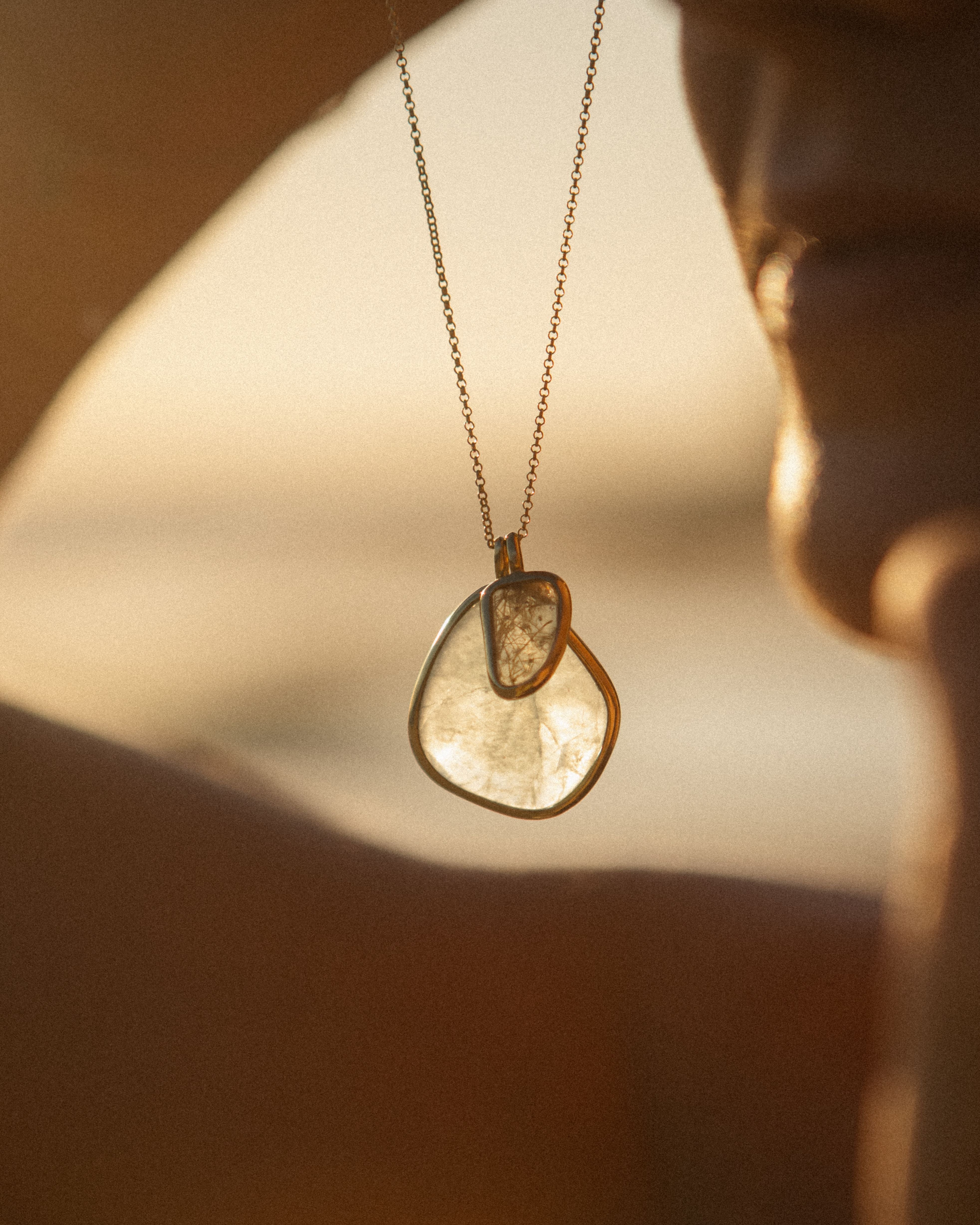 Aqua Marine + Rutilated Quartz | 18k Gold Vermeil | One Of a Kind Magic Drop 2