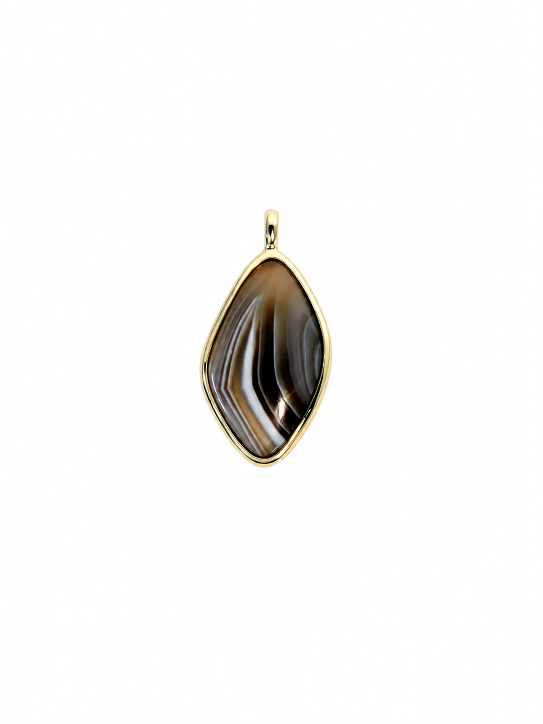one of a kind charm | botswana agate #2 | 18k gold vermeil