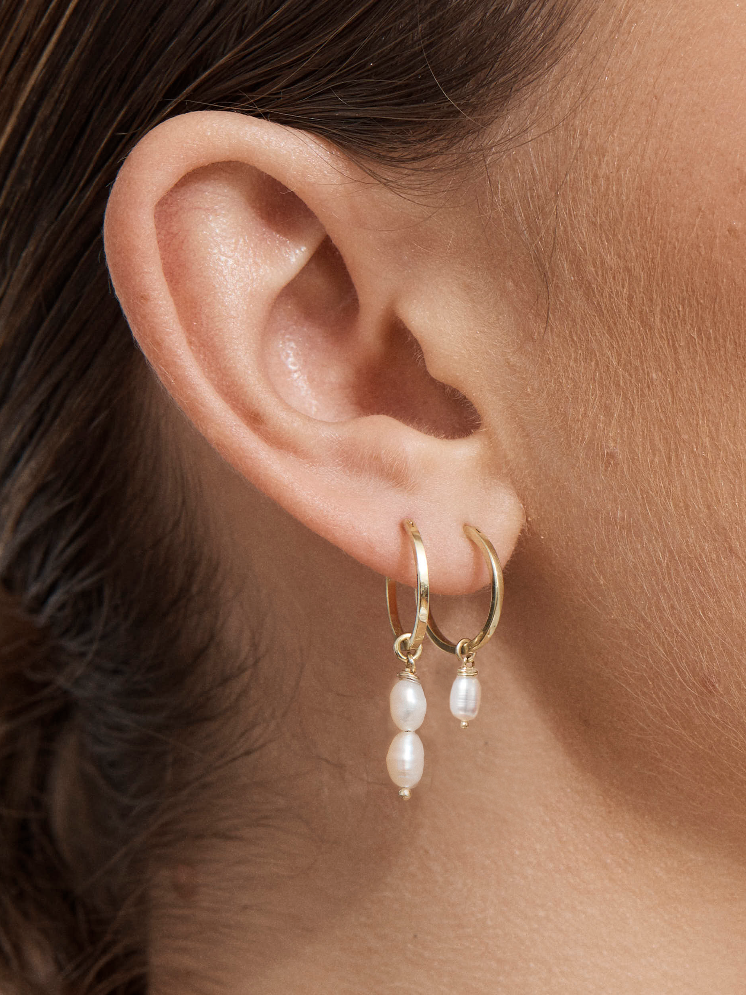 double drop pearl earring charm