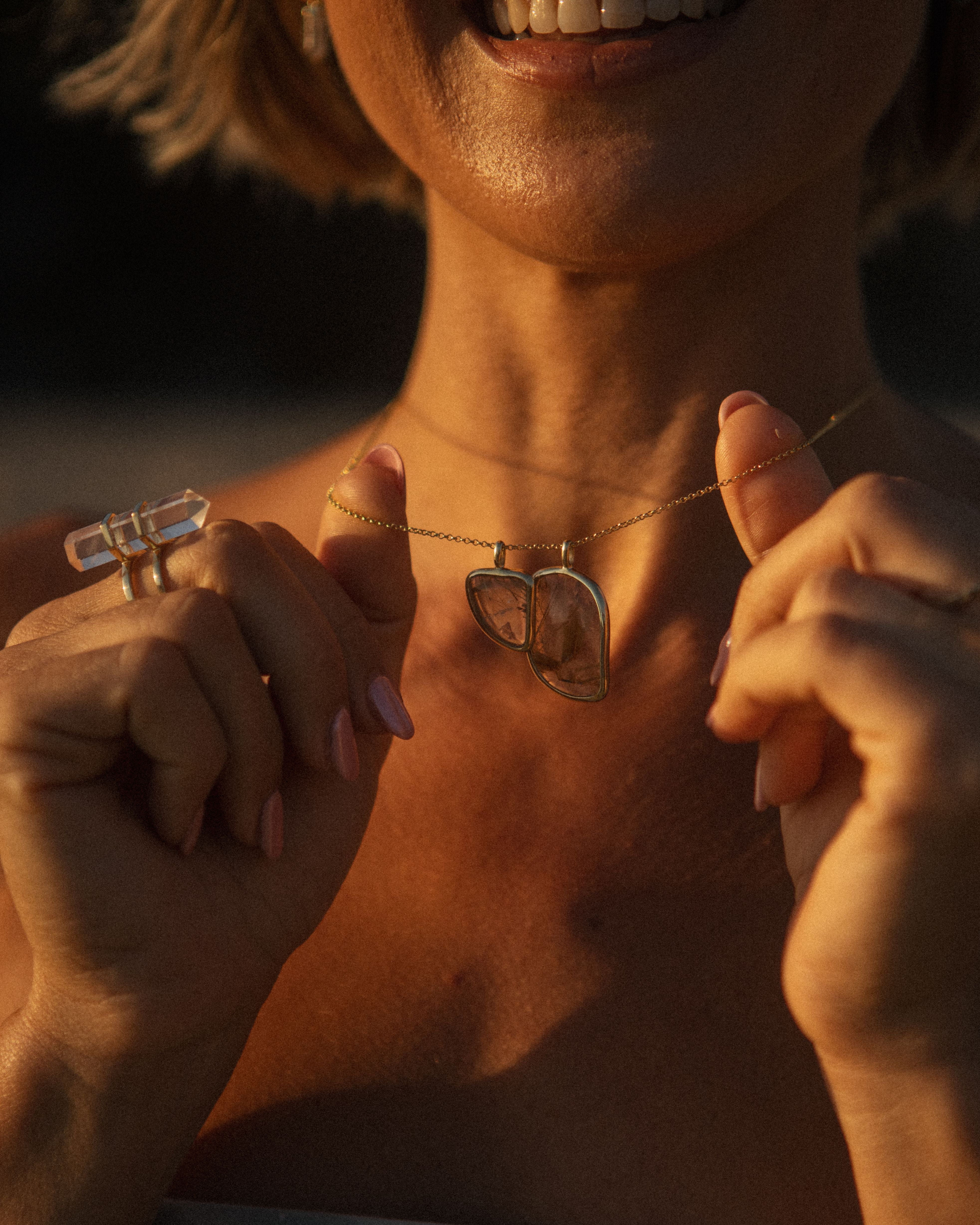 Double Rutilated Quartz | 18k Gold Vermeil | One Of a Kind Magic Drop 2