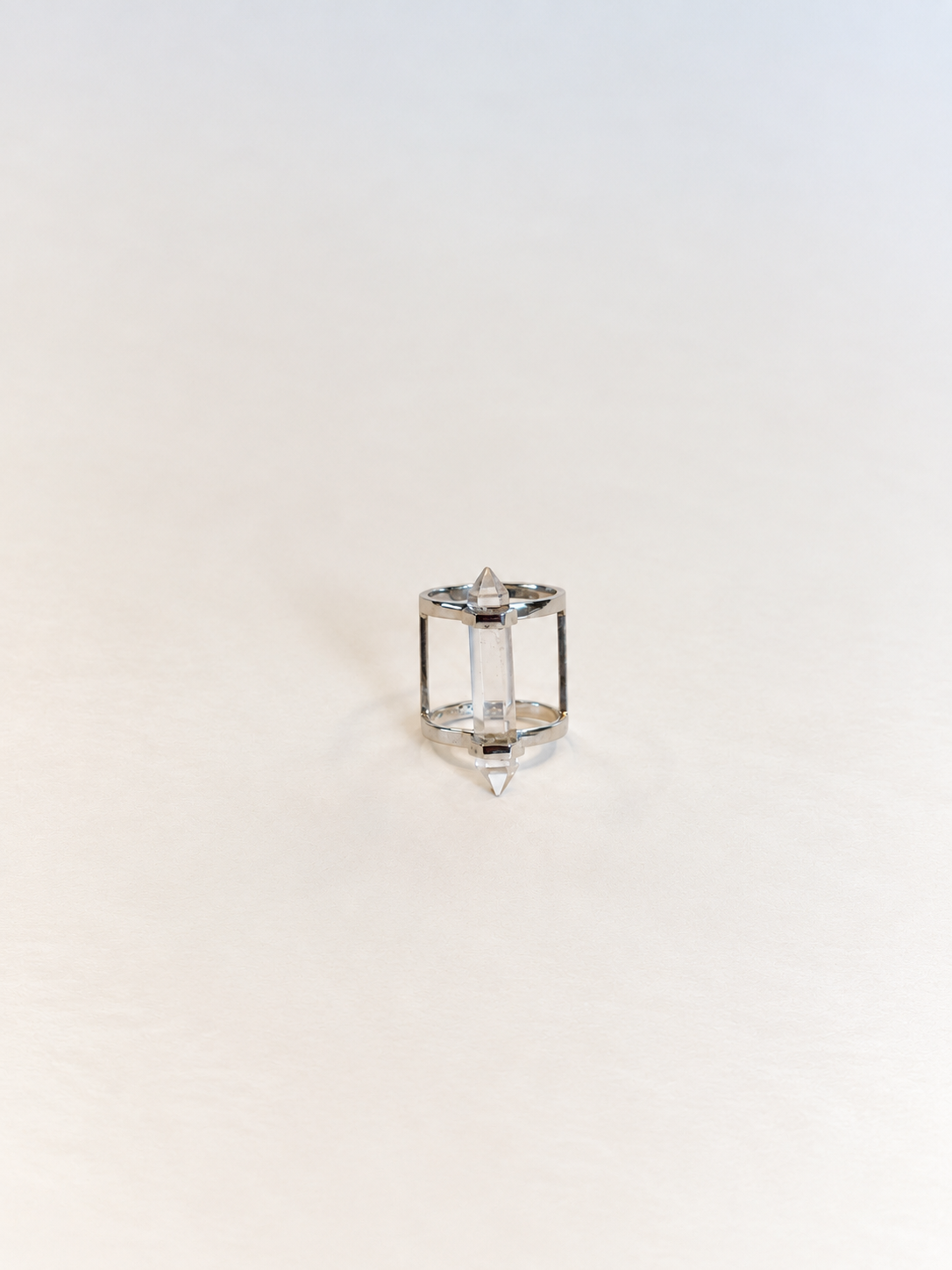 double band quartz ring | clear quartz | warehouse sale | size 7