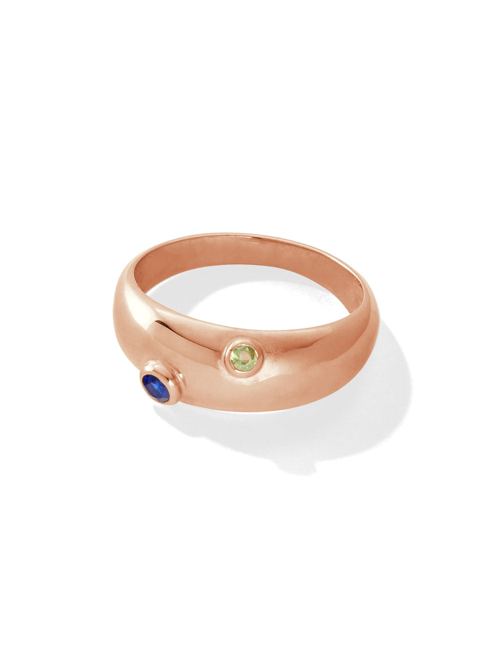 prosperous ring | blue sapphire + peridot